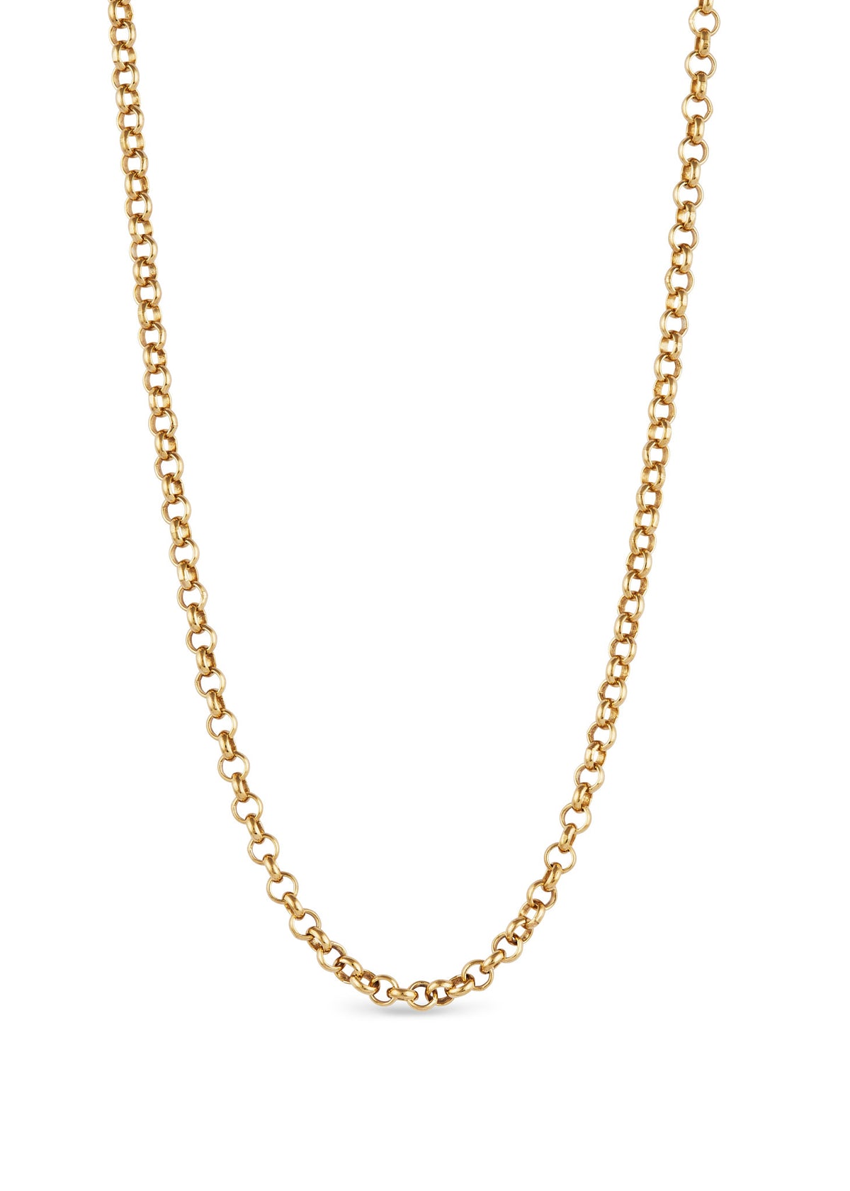 Gold necklace, Pea chain 45 cm