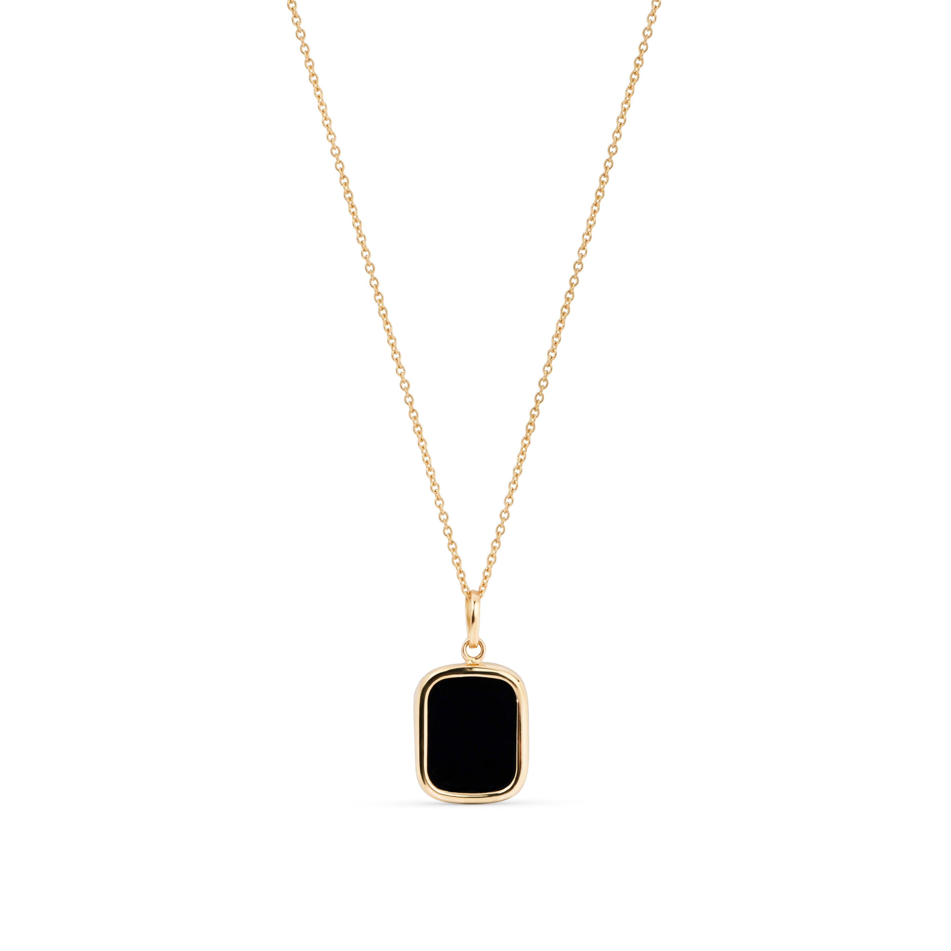 Necklace gold onyx rectangle 10*8mm