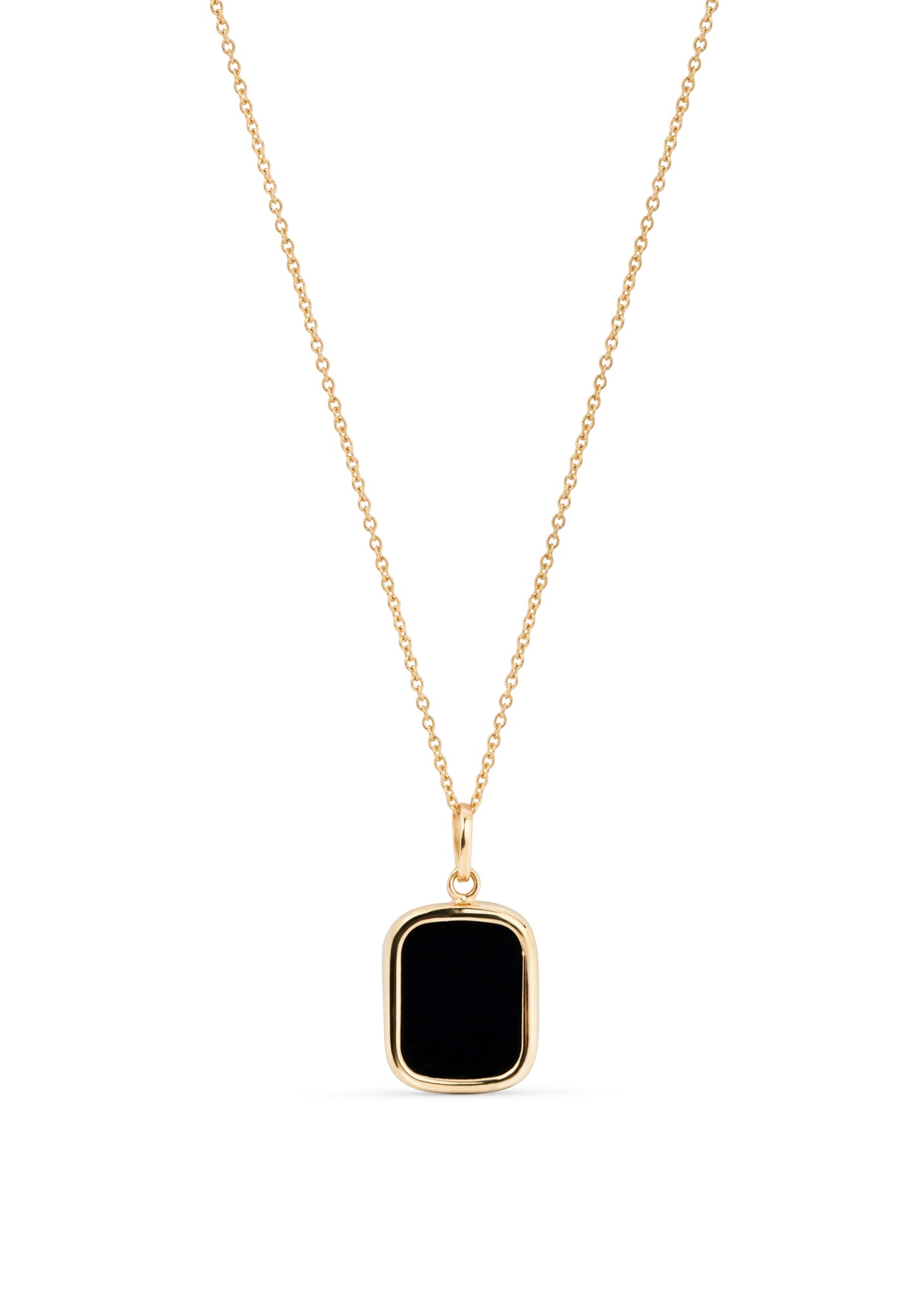 Necklace gold onyx rectangle 10*8mm