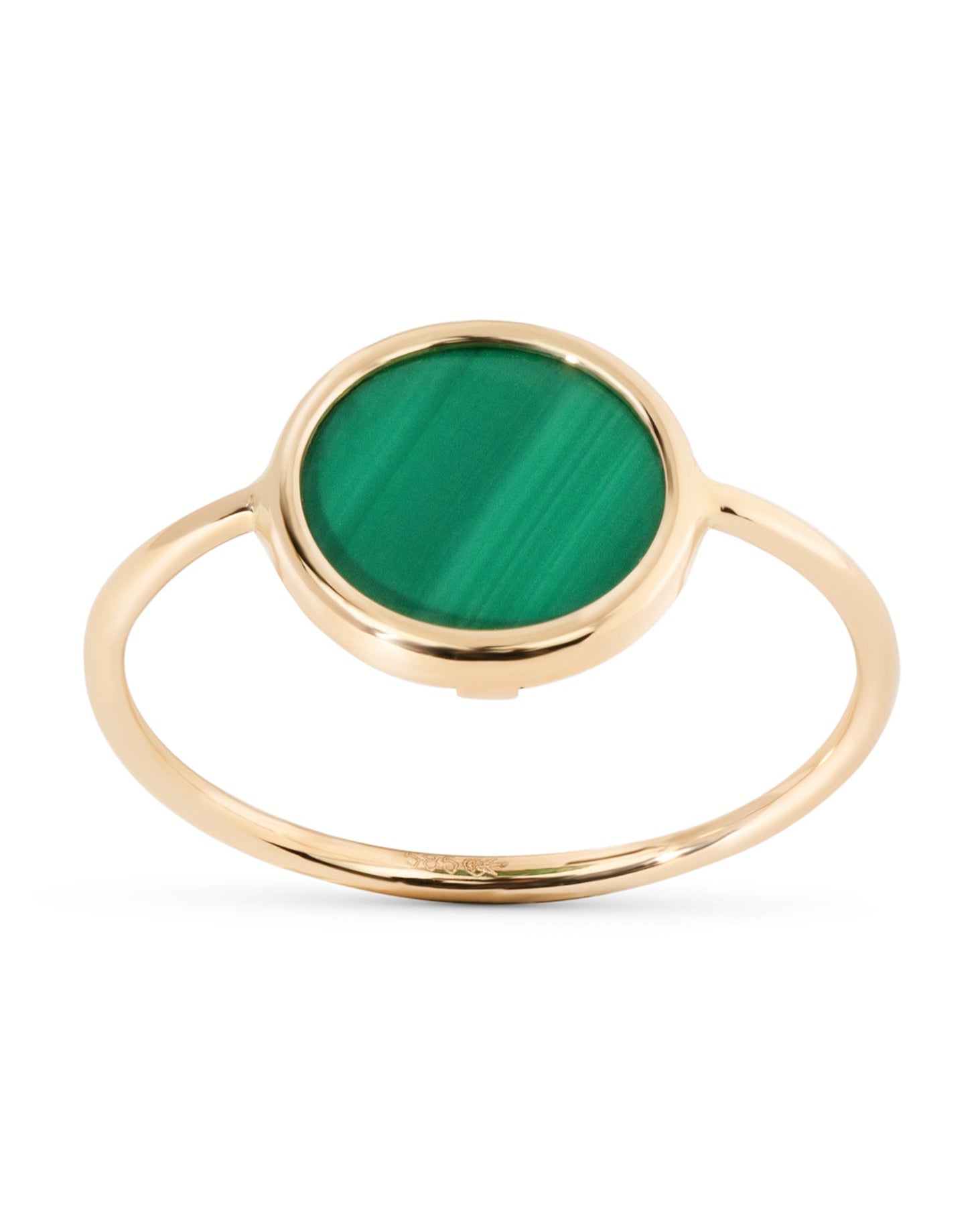 Ring gull malakitt sirkel 10mm