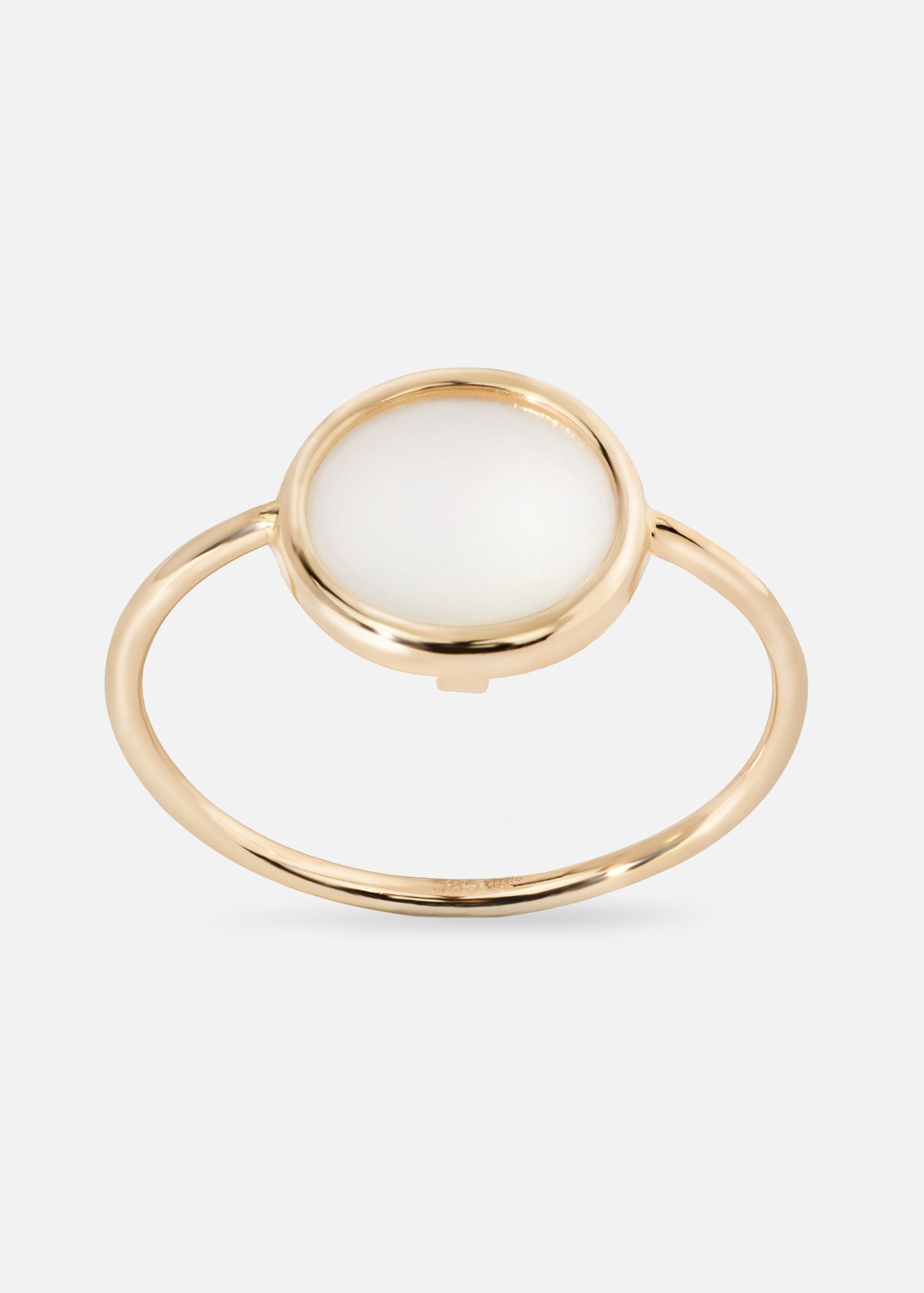 Ring gold mother of pearl circle 10mm