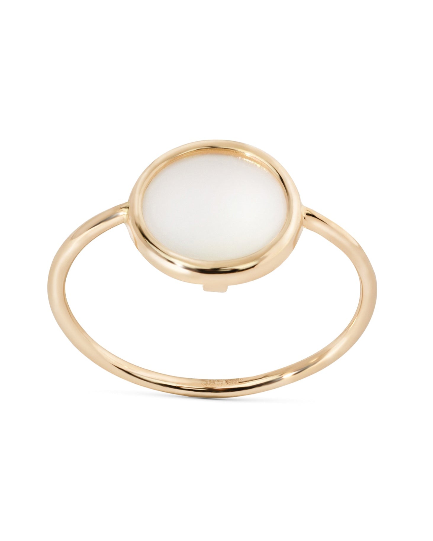 Ring gull perlemor sirkel 10mm