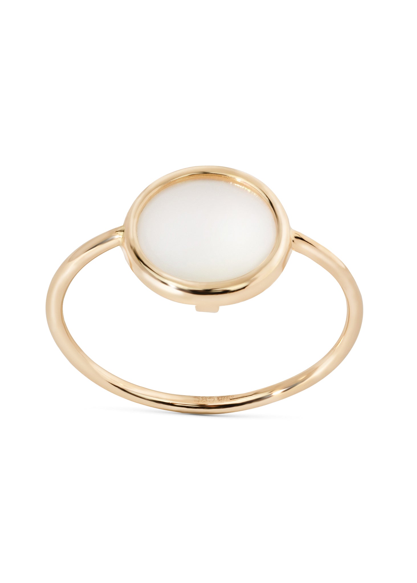 Ring gold mother of pearl circle 10mm