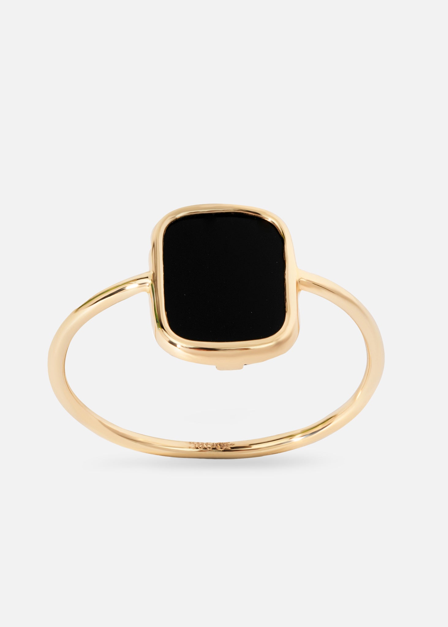 Ring gold onyx rectangle 10*8mm