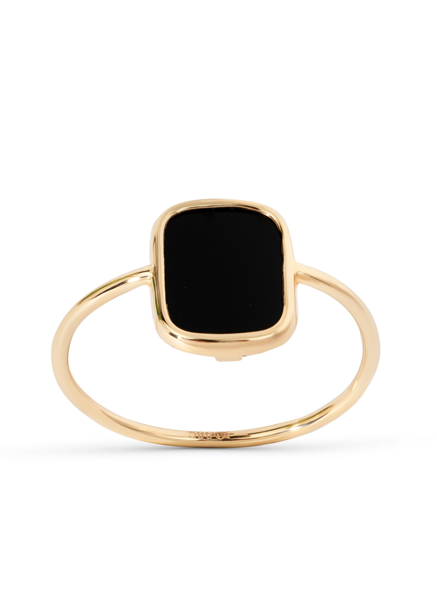 Ring gold onyx rectangle 10*8mm