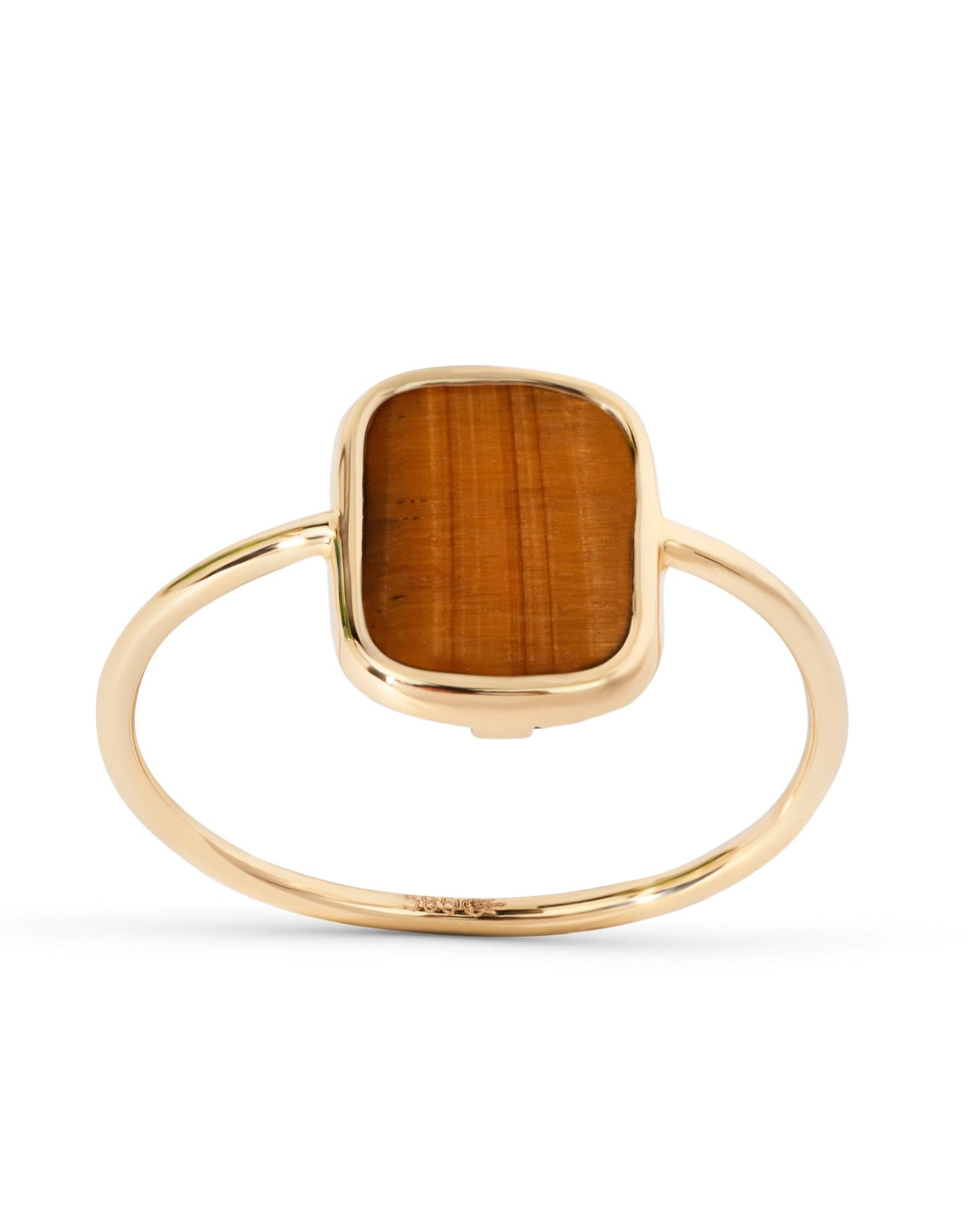 Ring gull tigerøye rektangel 10*8mm