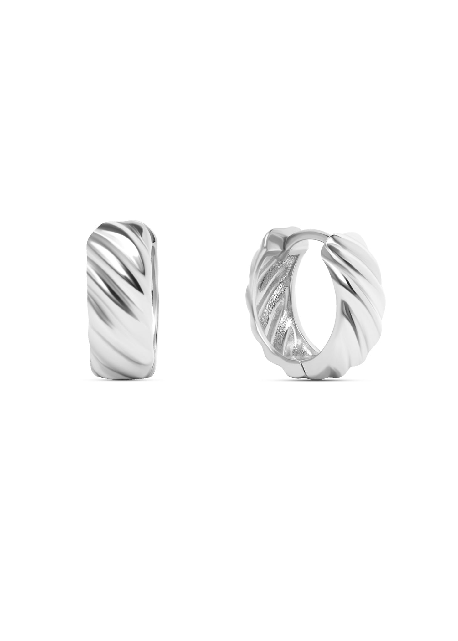 Silver swirl Hoops