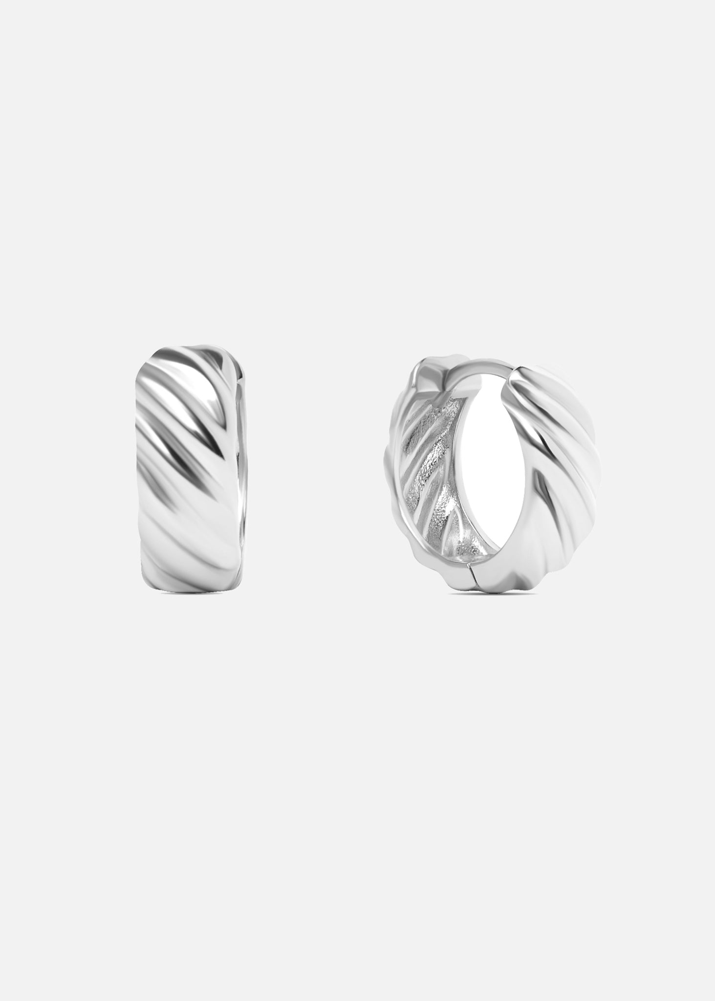 Silver swirl Hoops