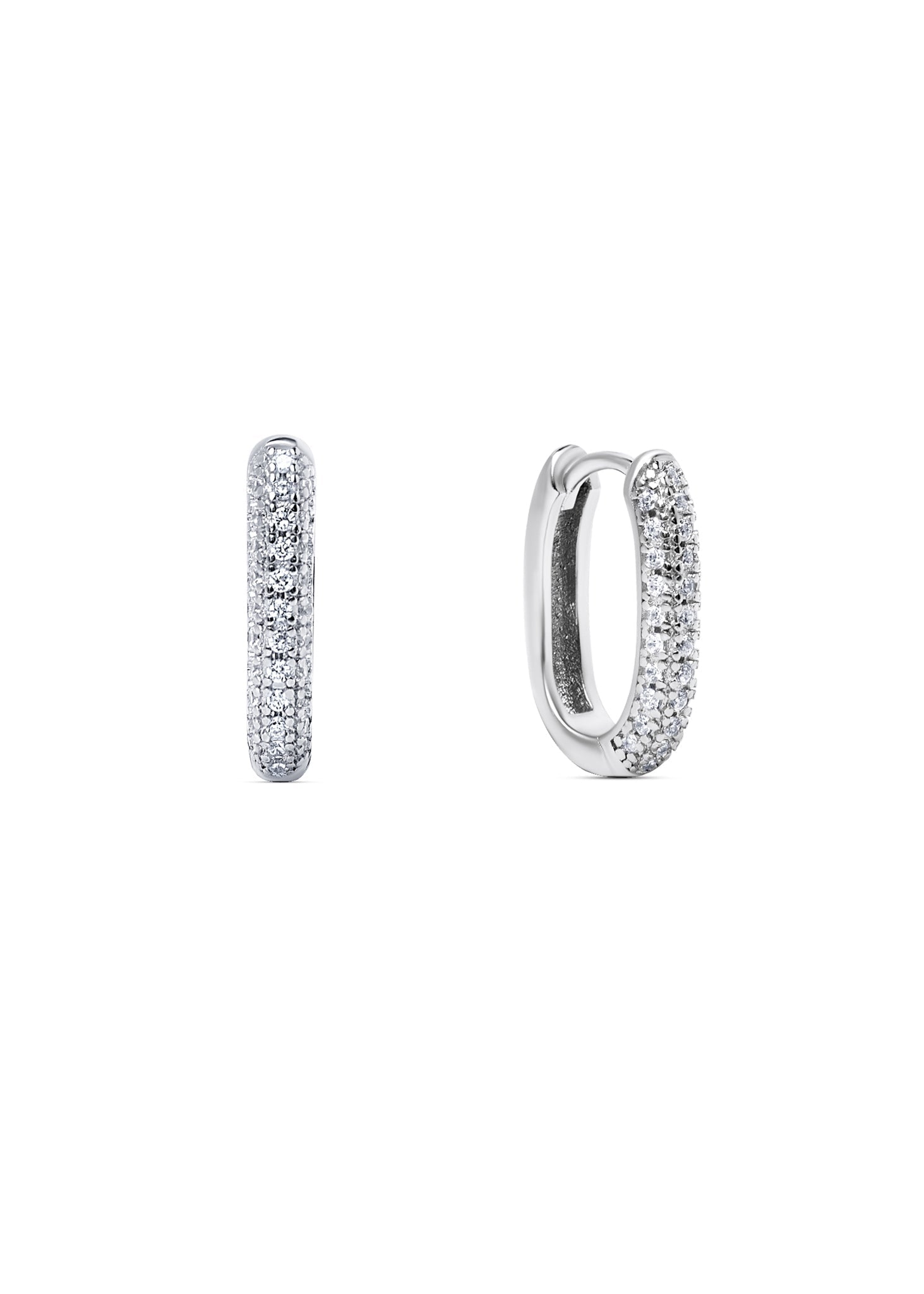 Silver strass Hoops
