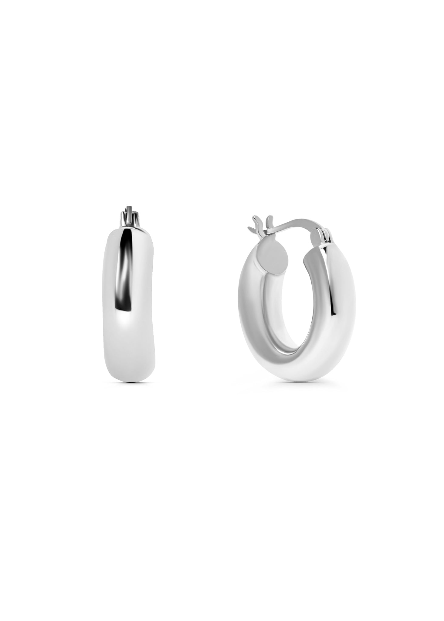Silver chunky Hoops