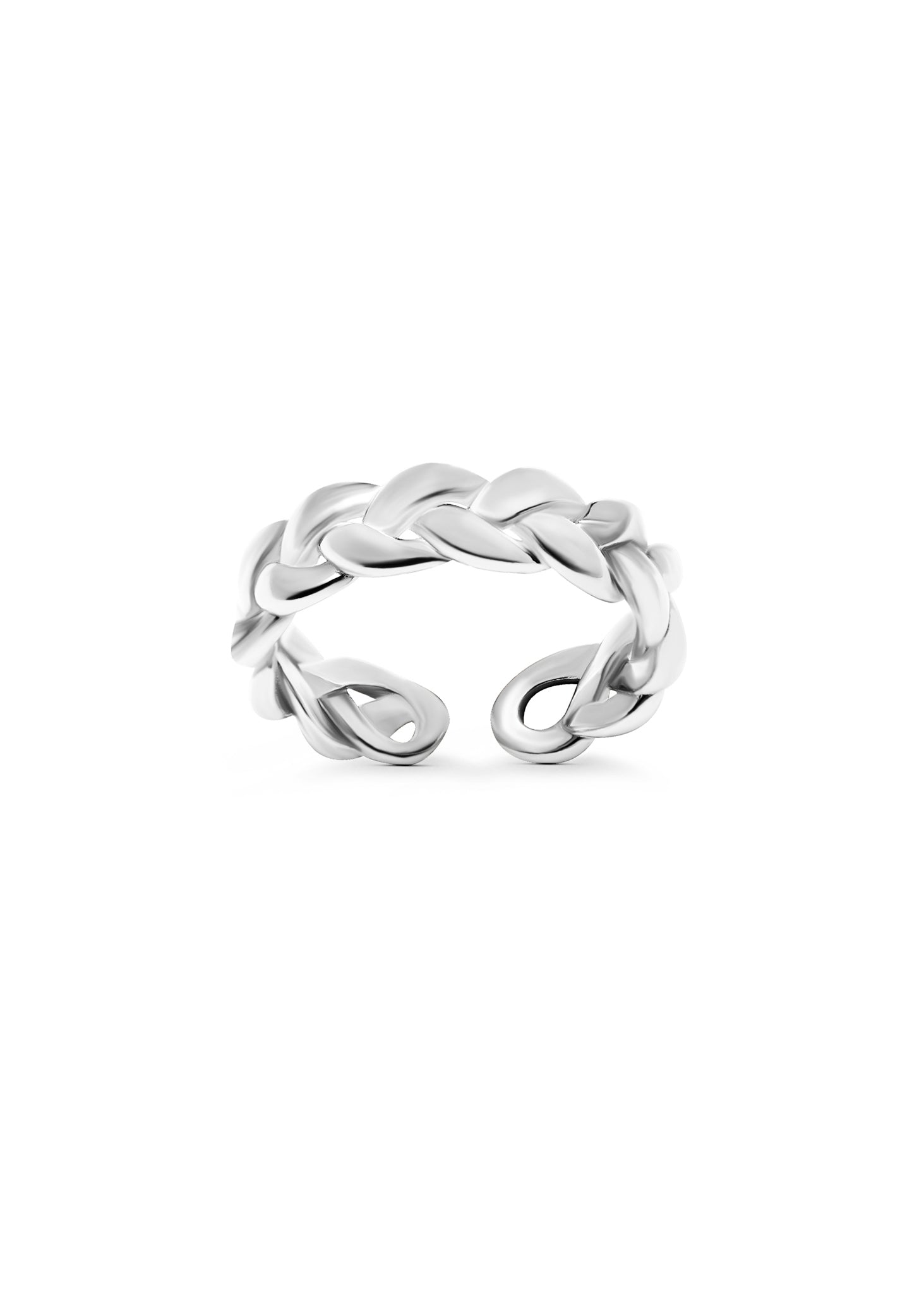 Silver braided ring