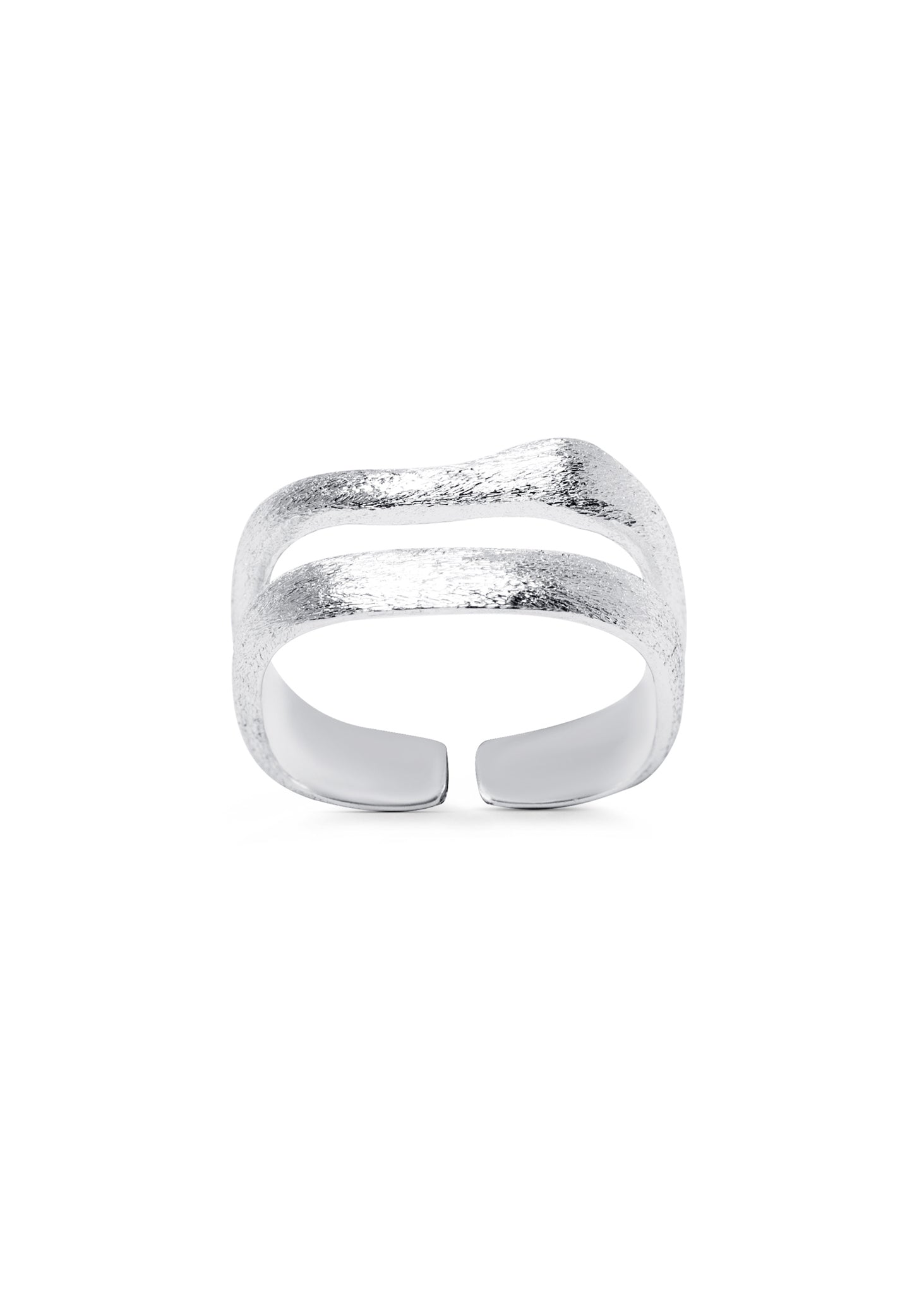 Silver satin ring