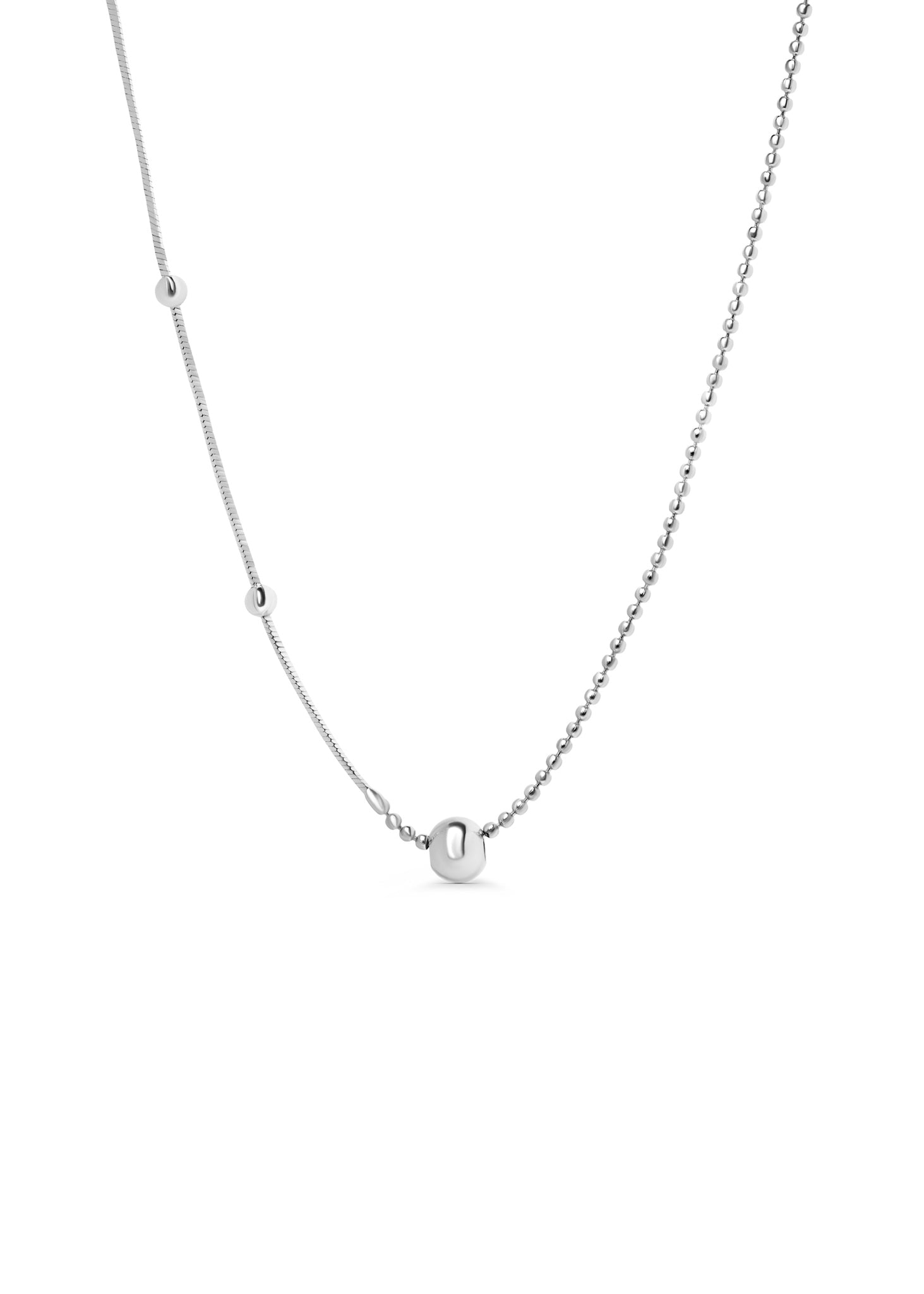 Silver droplets necklace