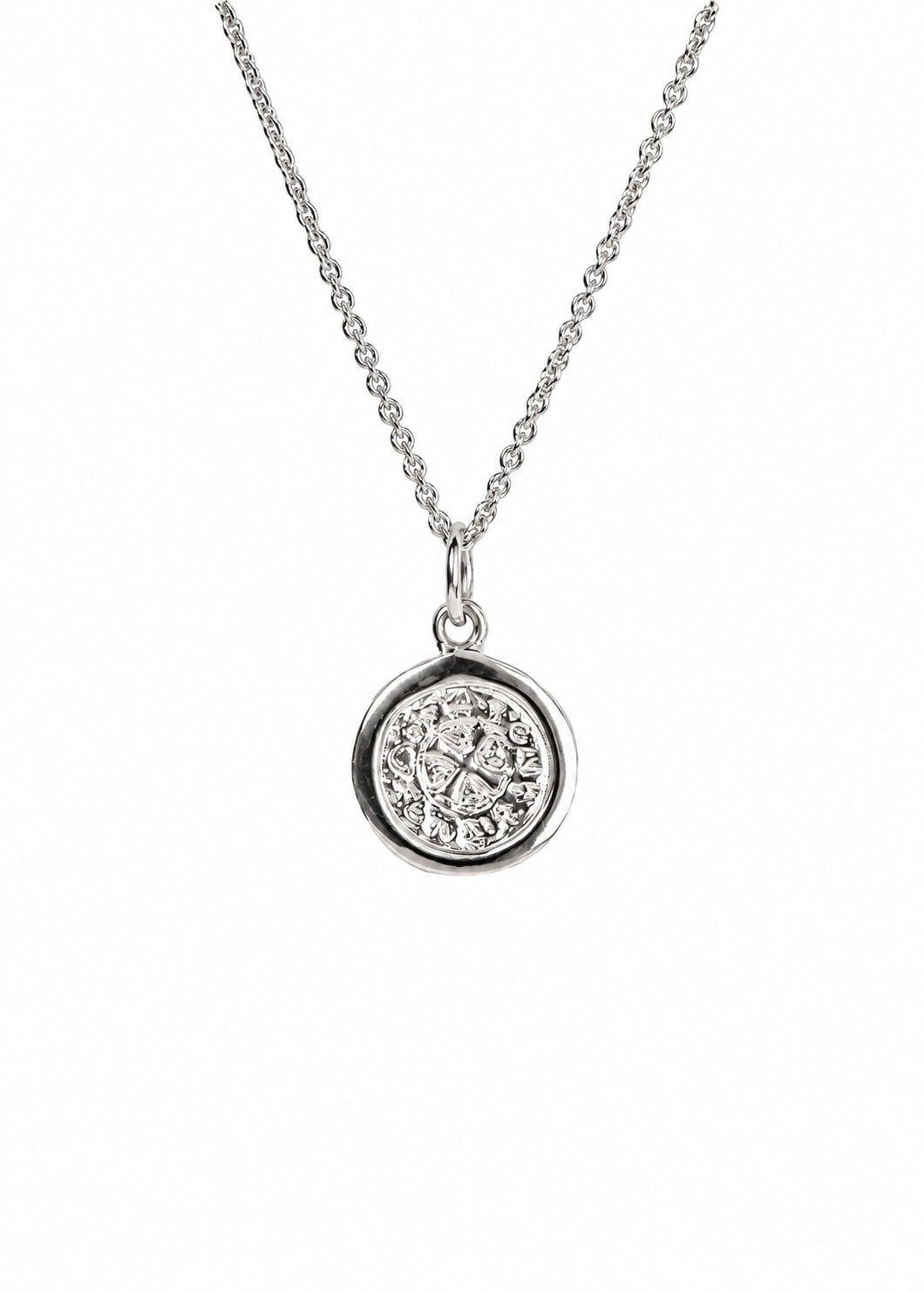 Quarterpenny necklace with silver border