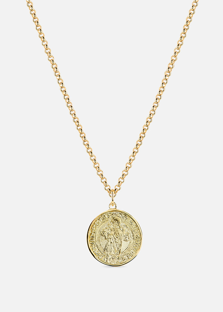 Bryggeminde pendant with edge, yellow gold