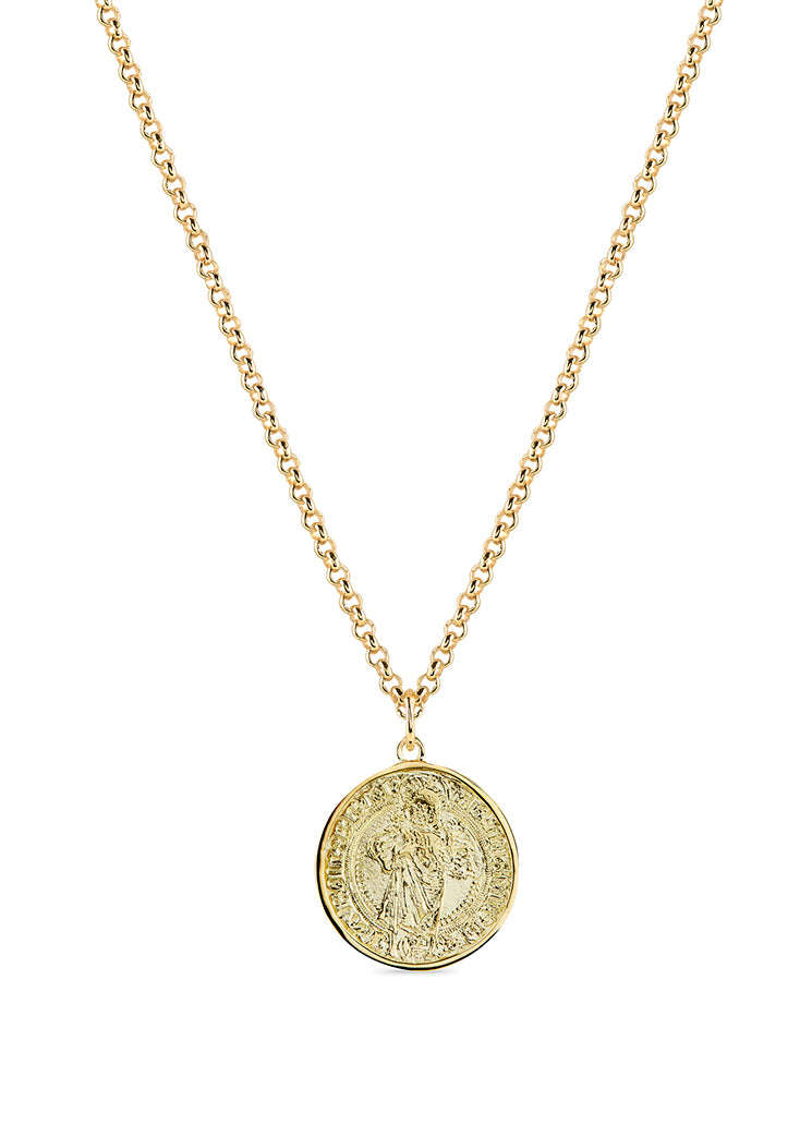 Bryggeminde pendant with edge, yellow gold