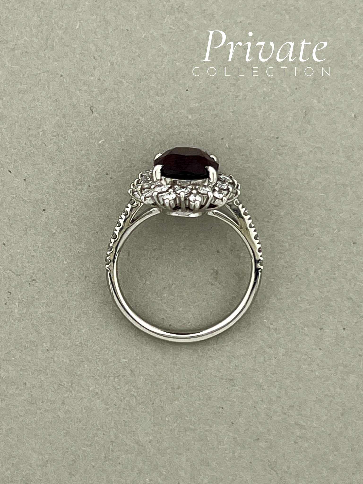 PC Rosett diamantring med spinell platina str 52