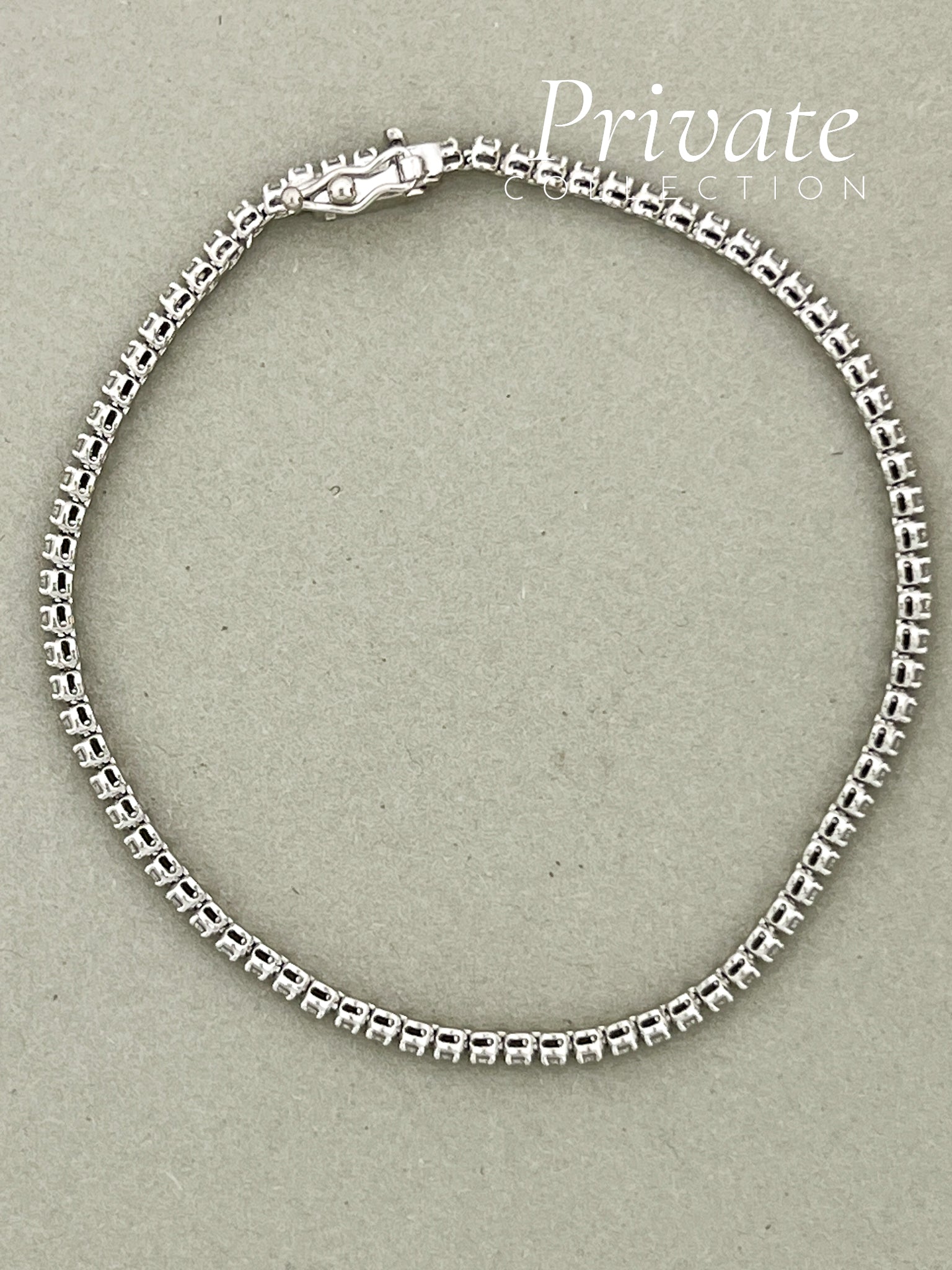 PC Tennisarmbånd platina 78 diamanter 17,5cm