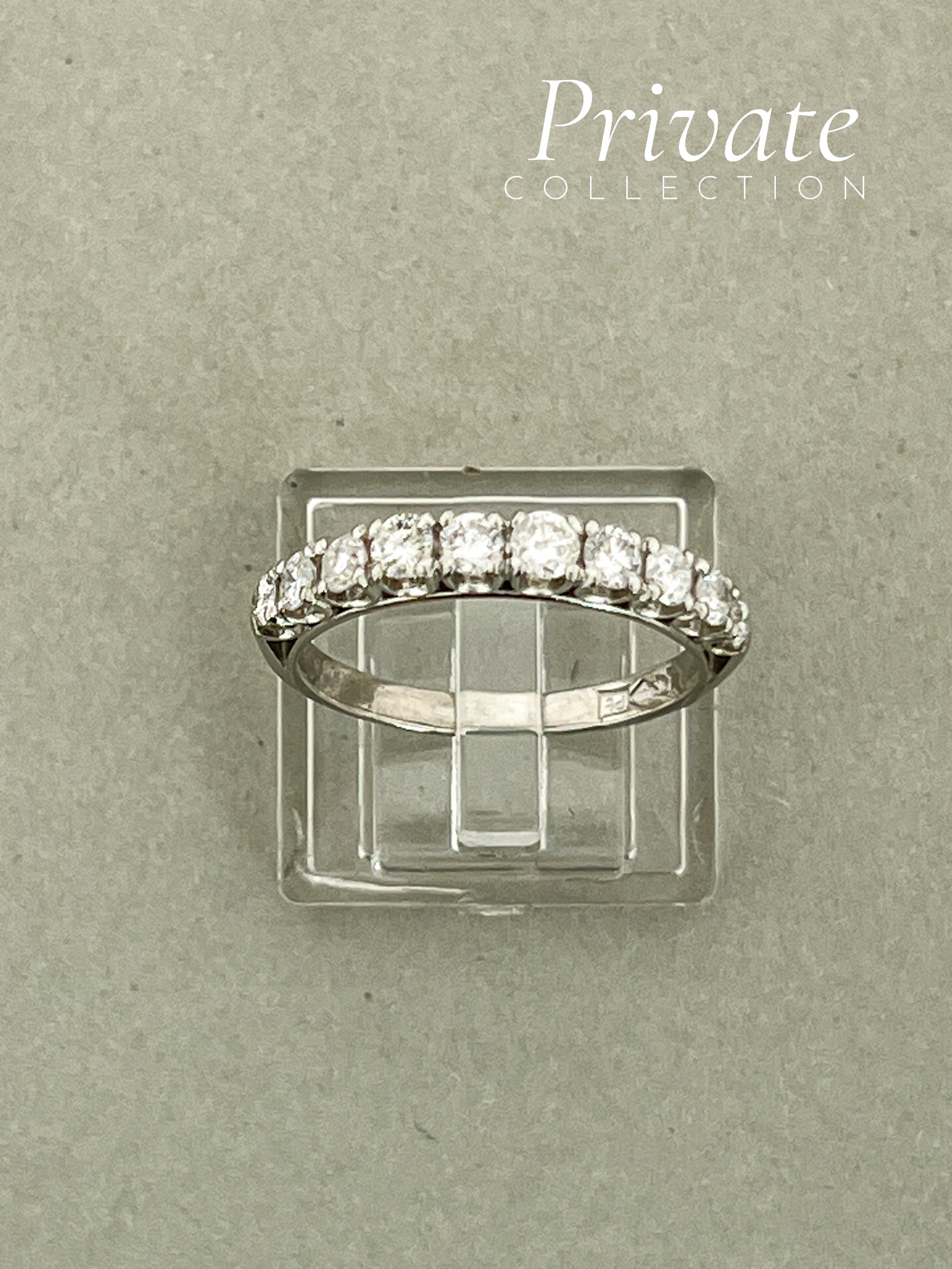 PC Diamantring med 10 diamanter  platina str 56