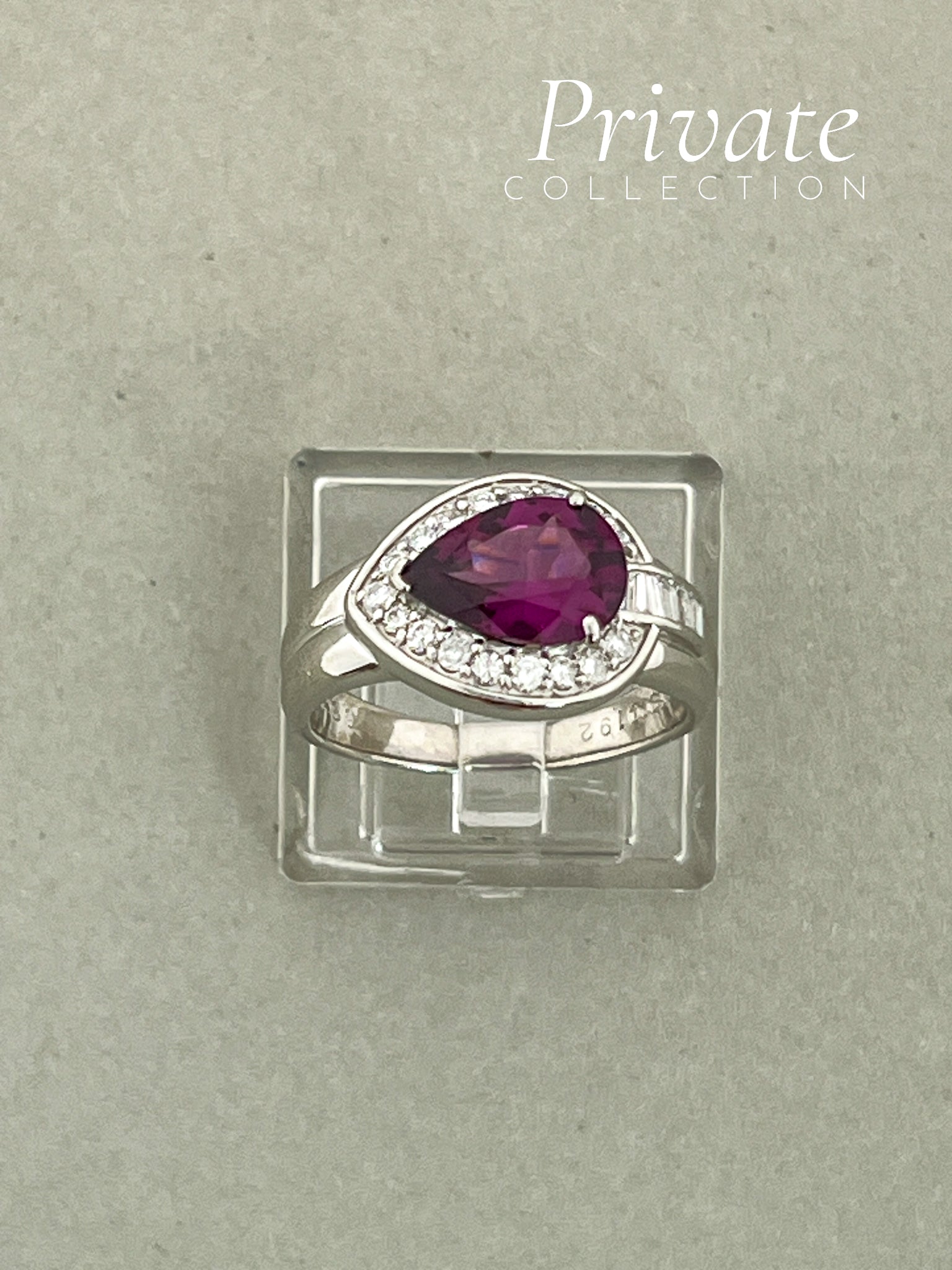 PC Diamantring med Turmalin platina str 51