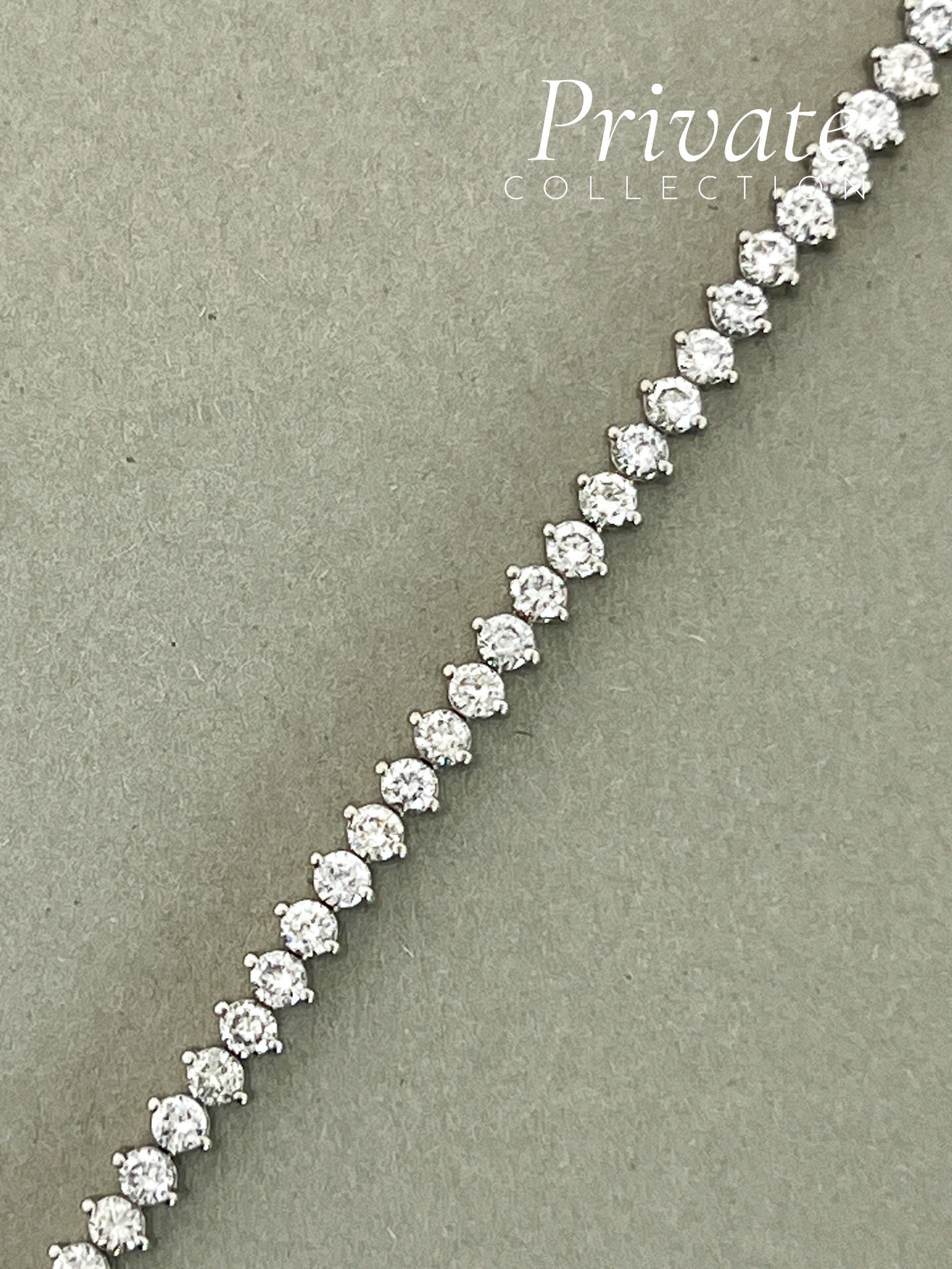 PC Tennisarmbånd 64 diamanter platina 18,5cm