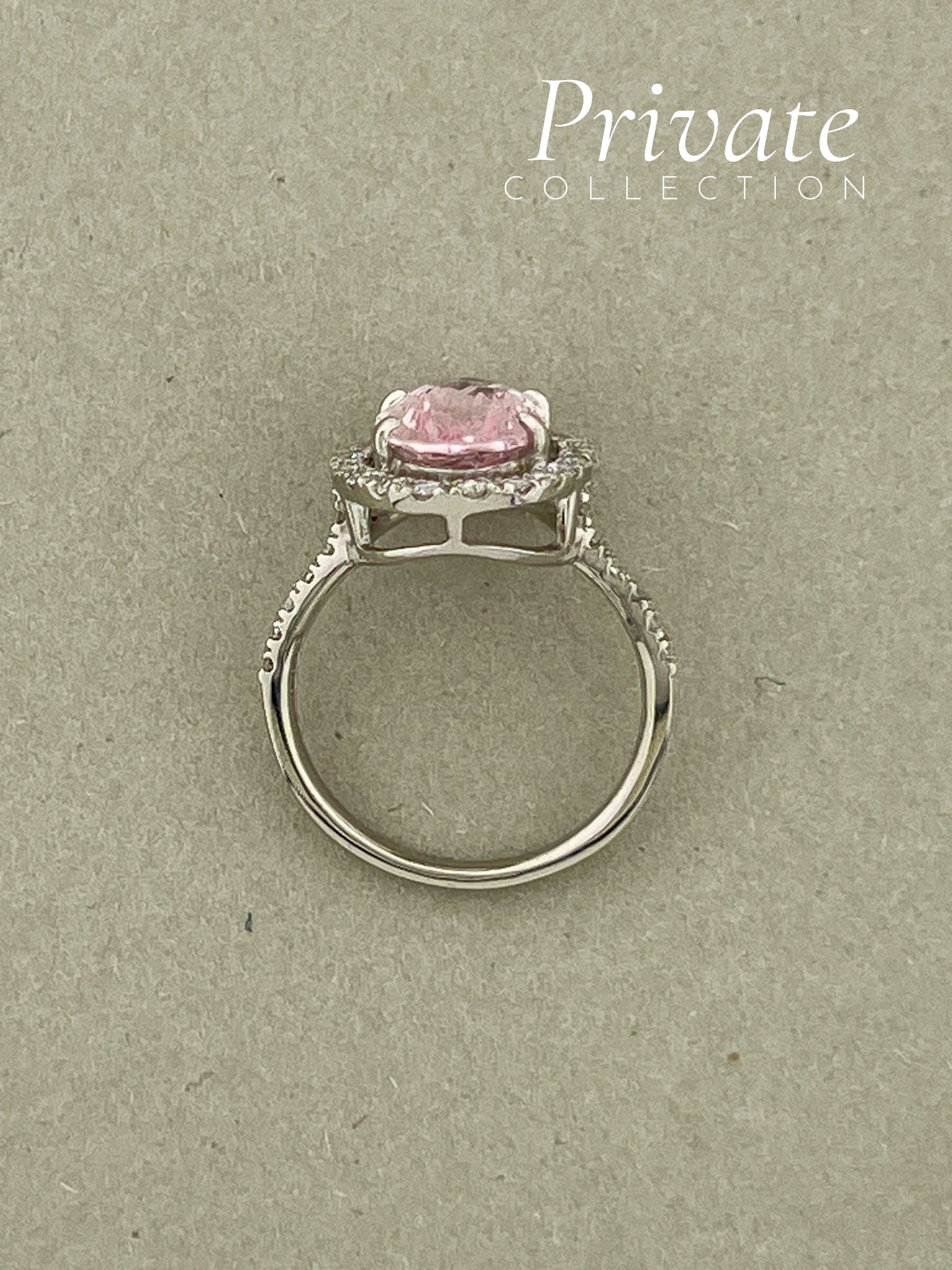 PC Diamantring med Morganite platina str 54