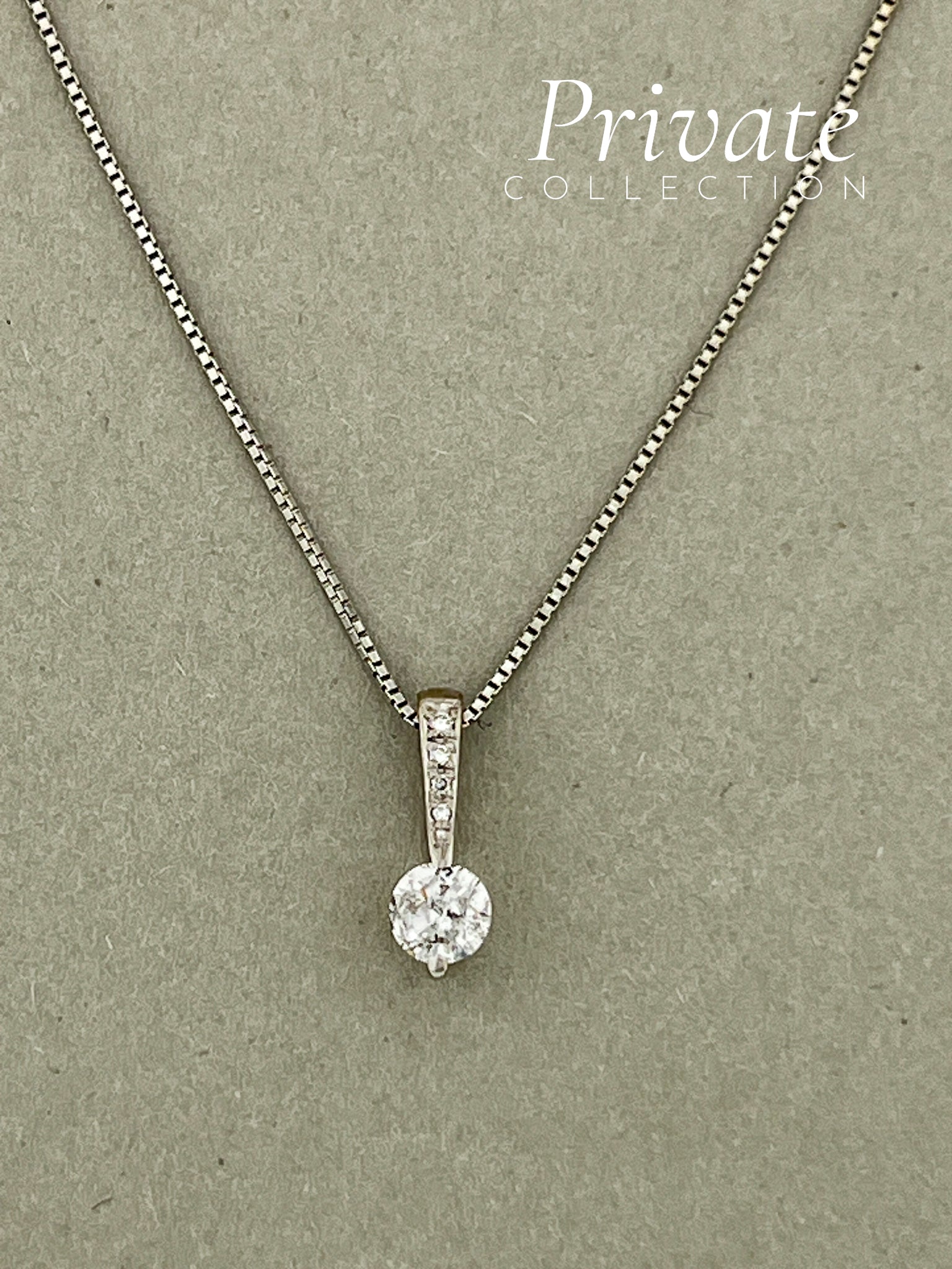 PC Diamantanheng m/kjede 18K hvitt gull