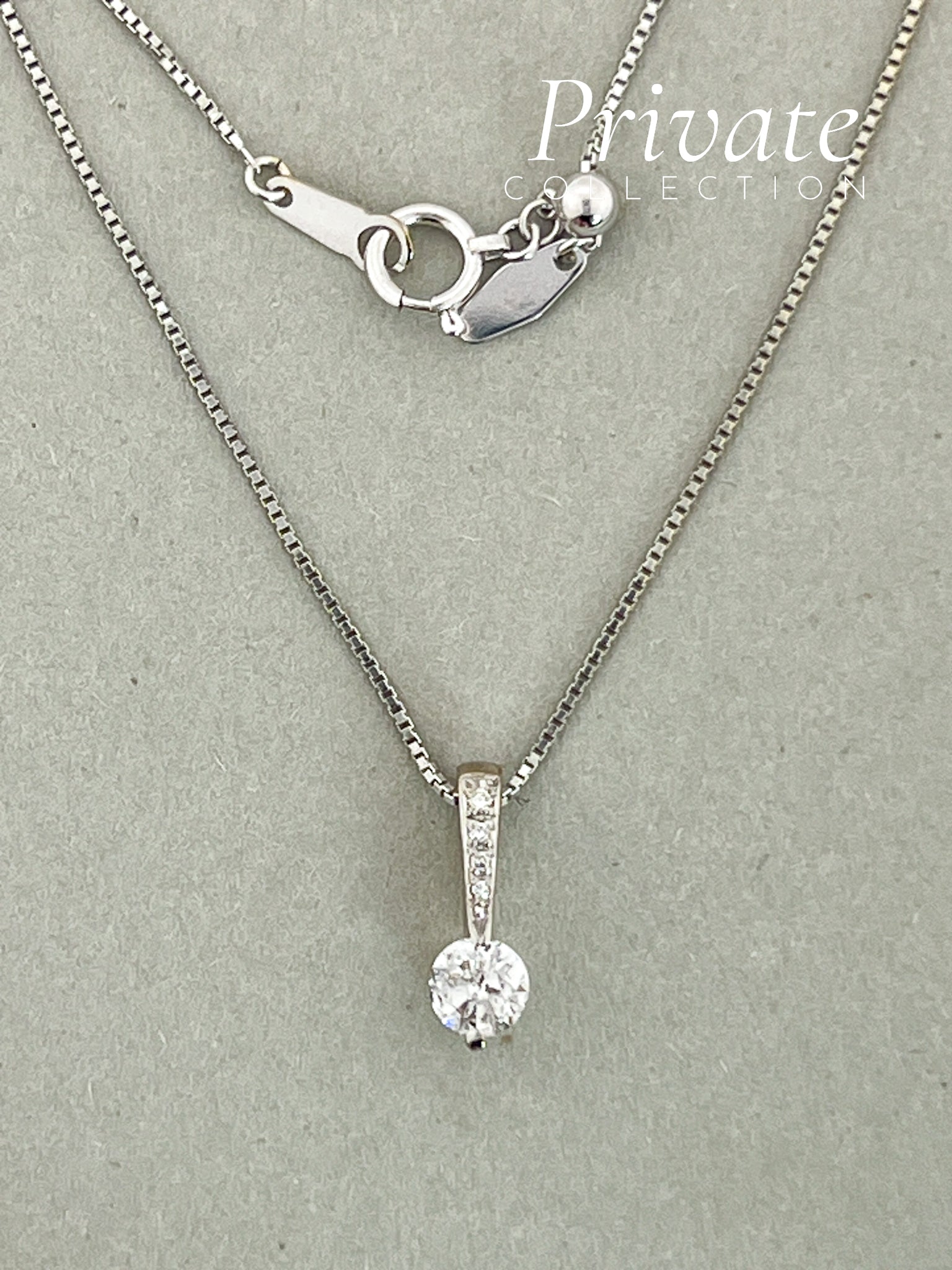 PC Diamantanheng m/kjede 18K hvitt gull