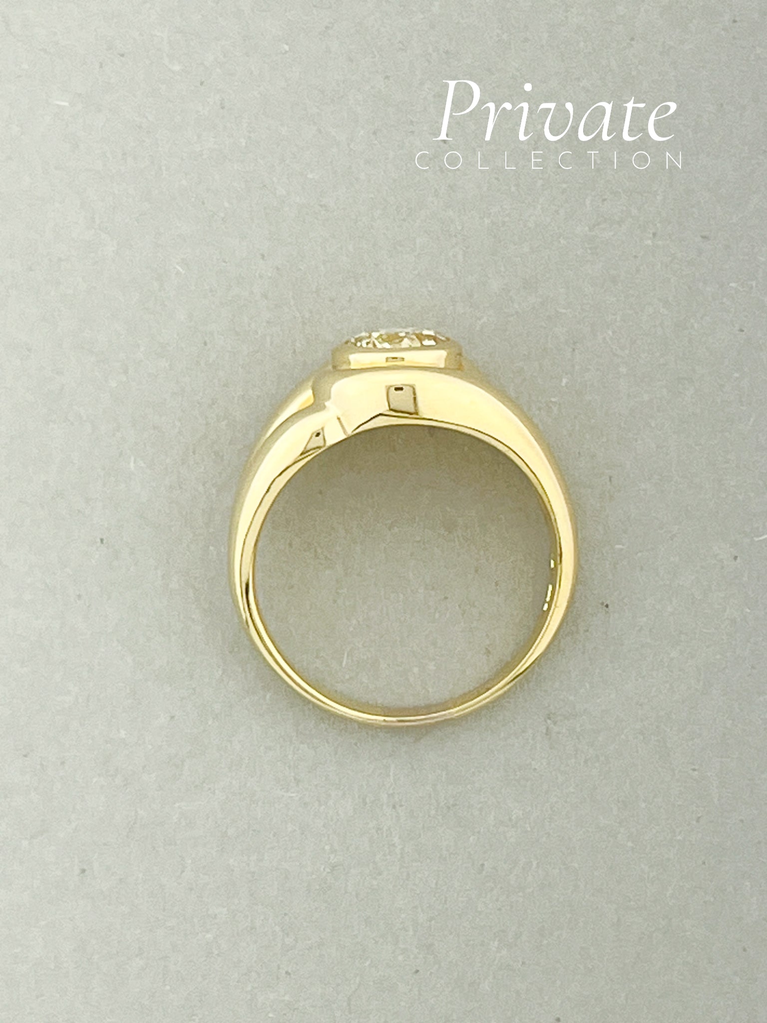 PC Diamantring 18K gult gull med diamant str 55