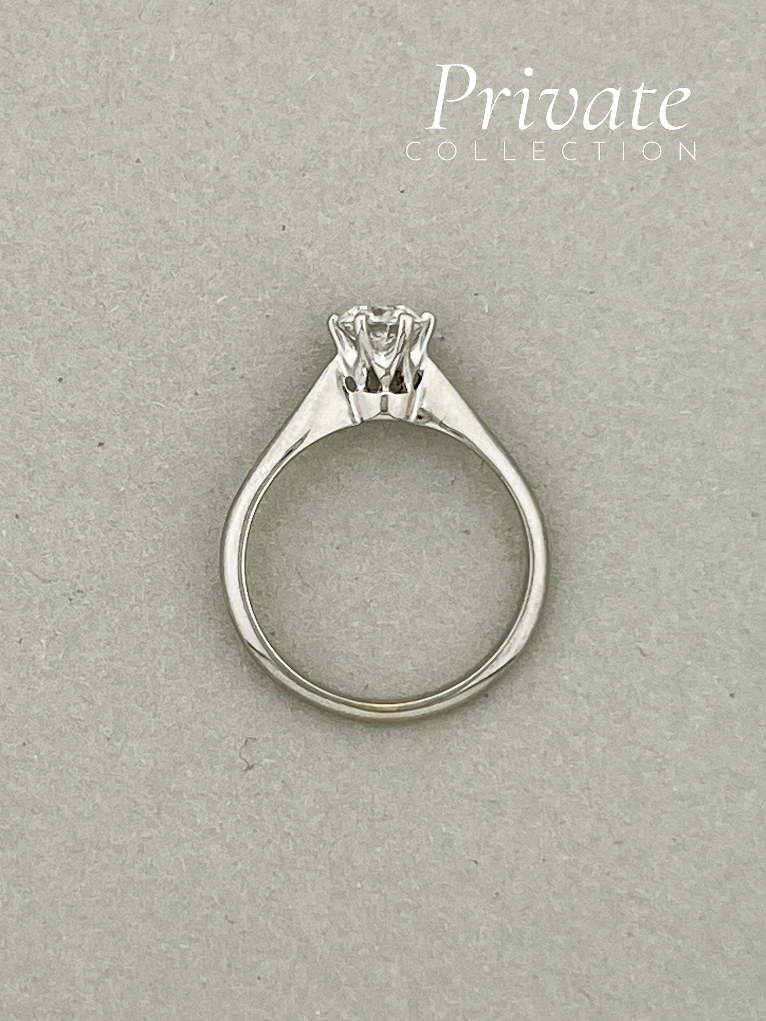 PC Enstens diamantring 14K hvitt gull str 54