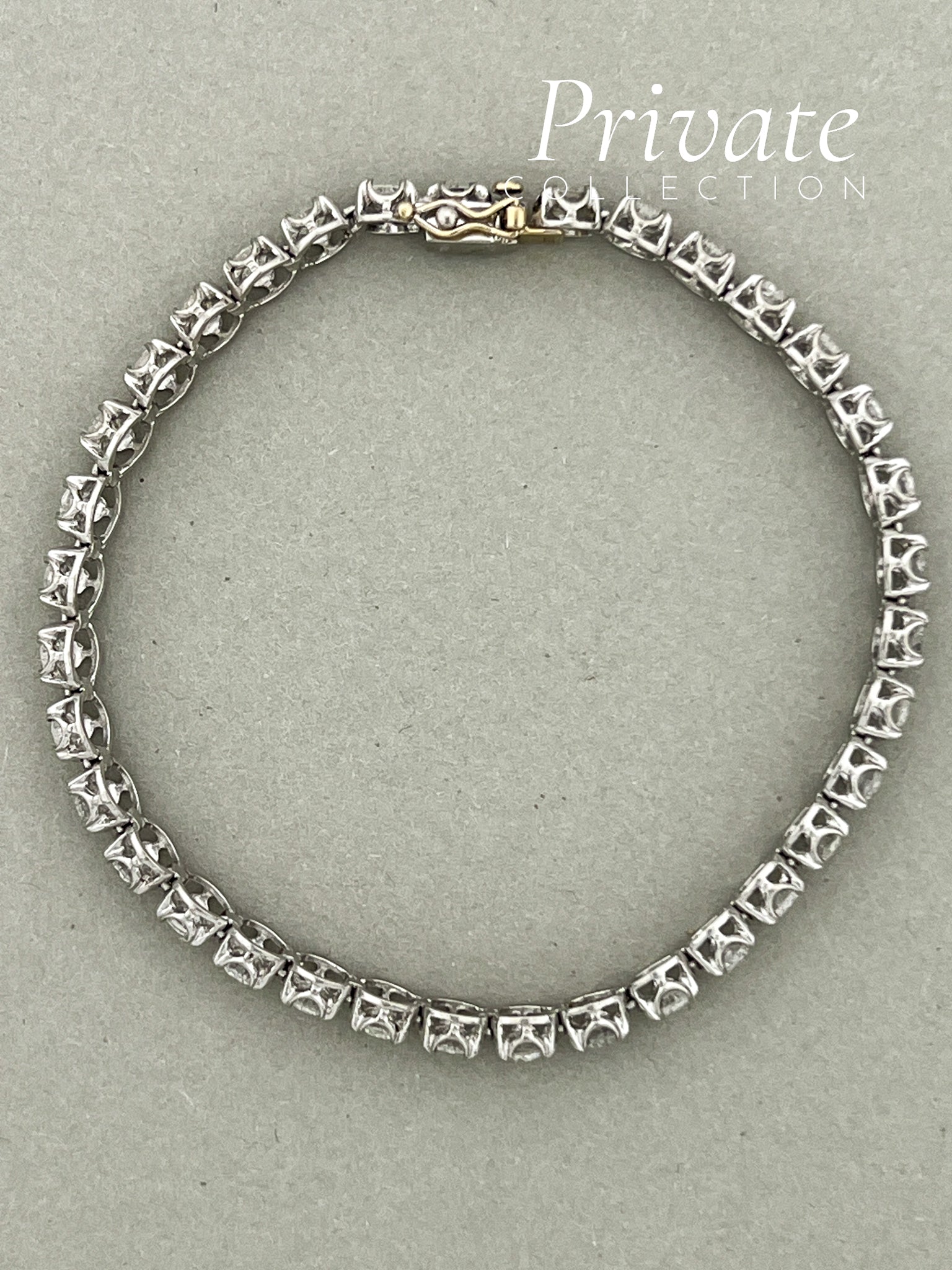 PC Tennisarmbånd platina 35 diamanter 17,5cm