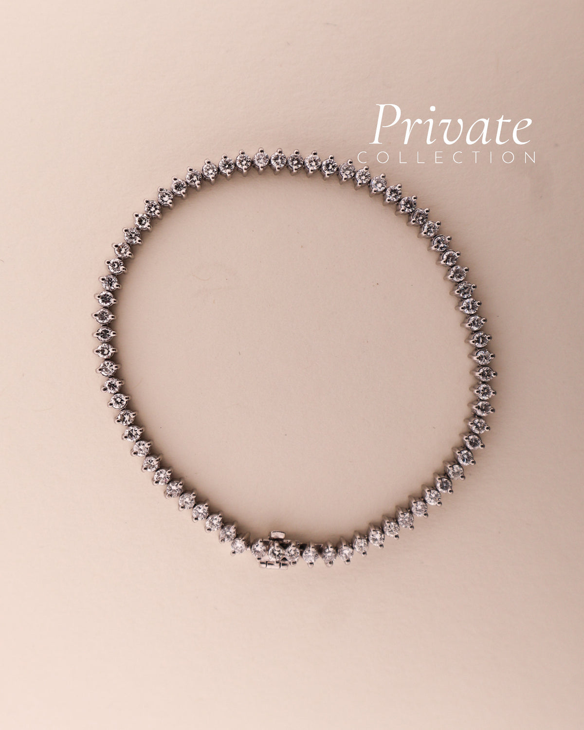 PC diamant tennisarmbånd platina 17cm
