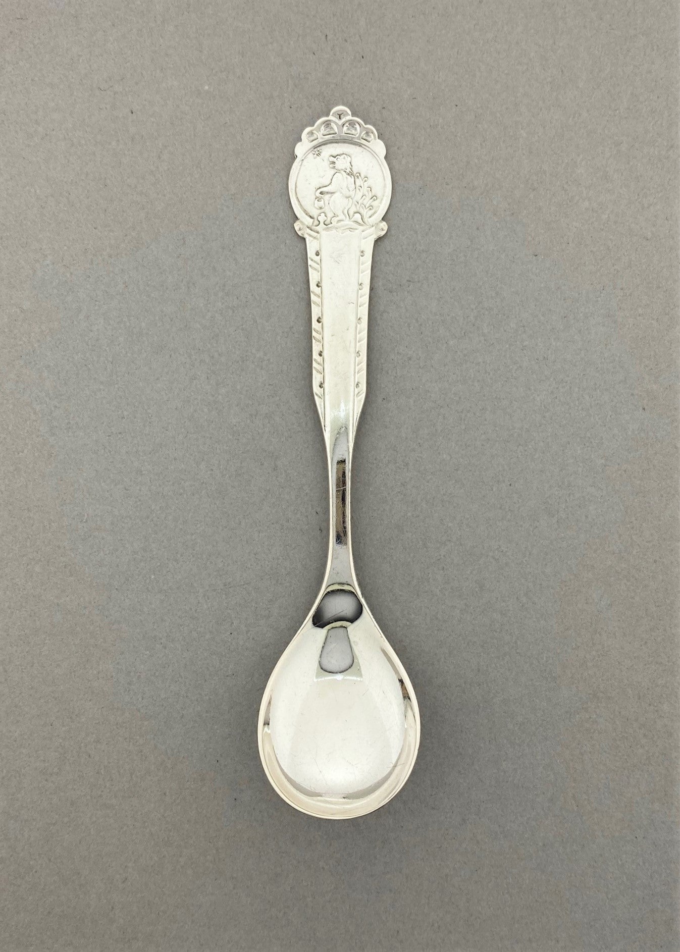Vintage Teddy bear old baby spoon
