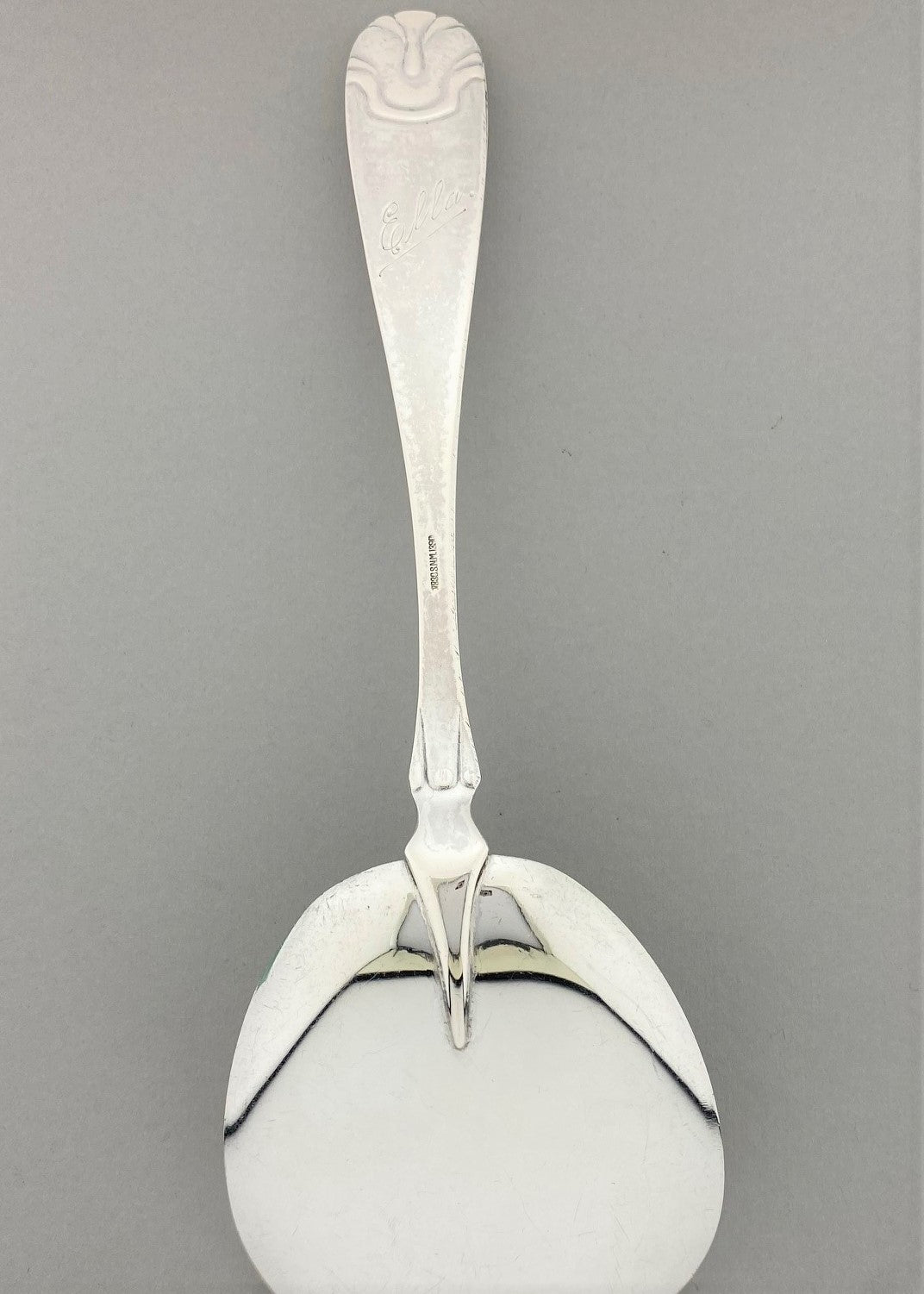Vintage Hamret skjell smørbrødspade med gravering