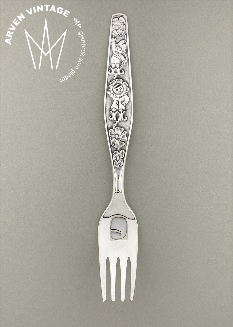 Vintage Happy little children's fork