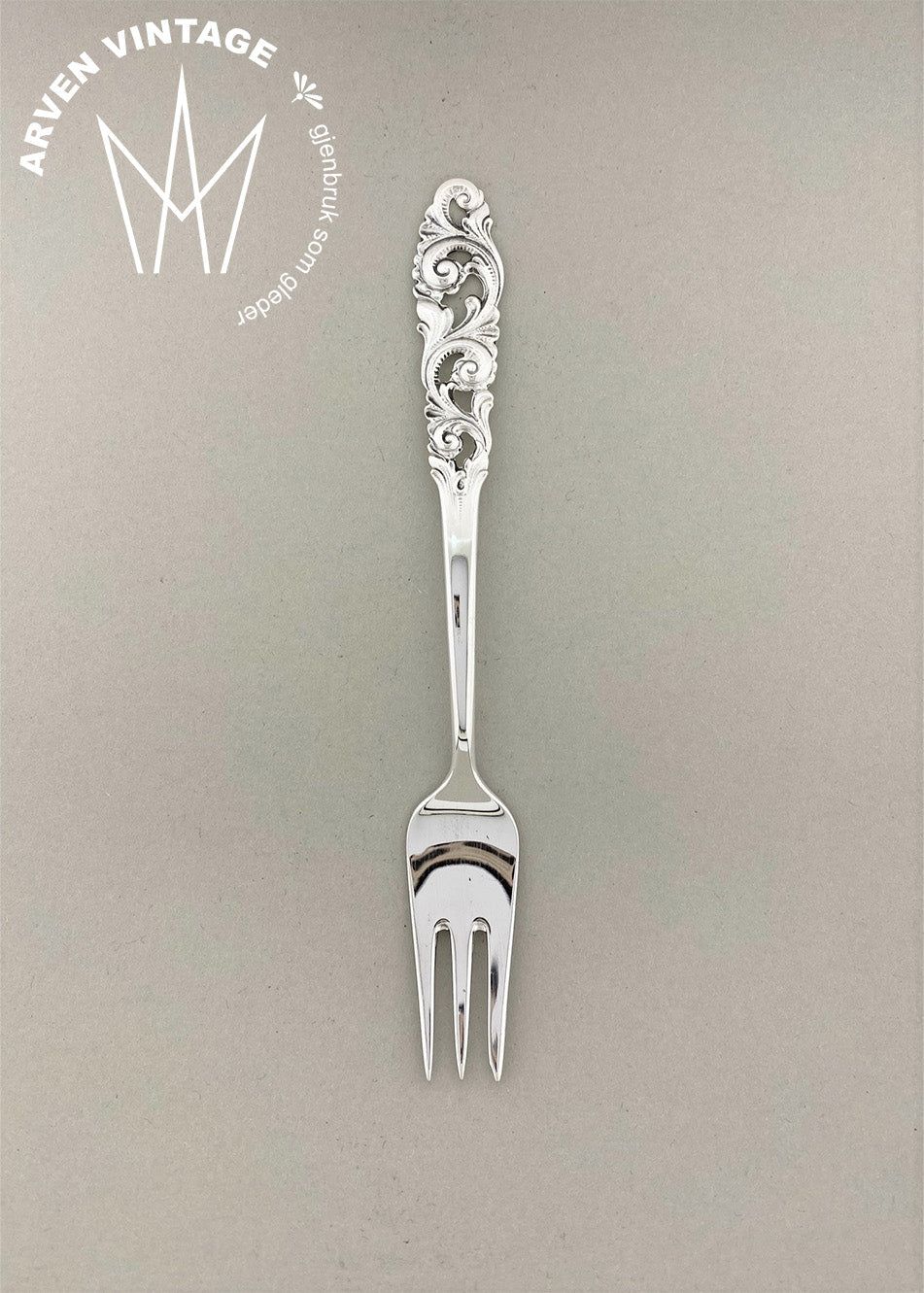 Vintage Telesølv stor kakegaffel