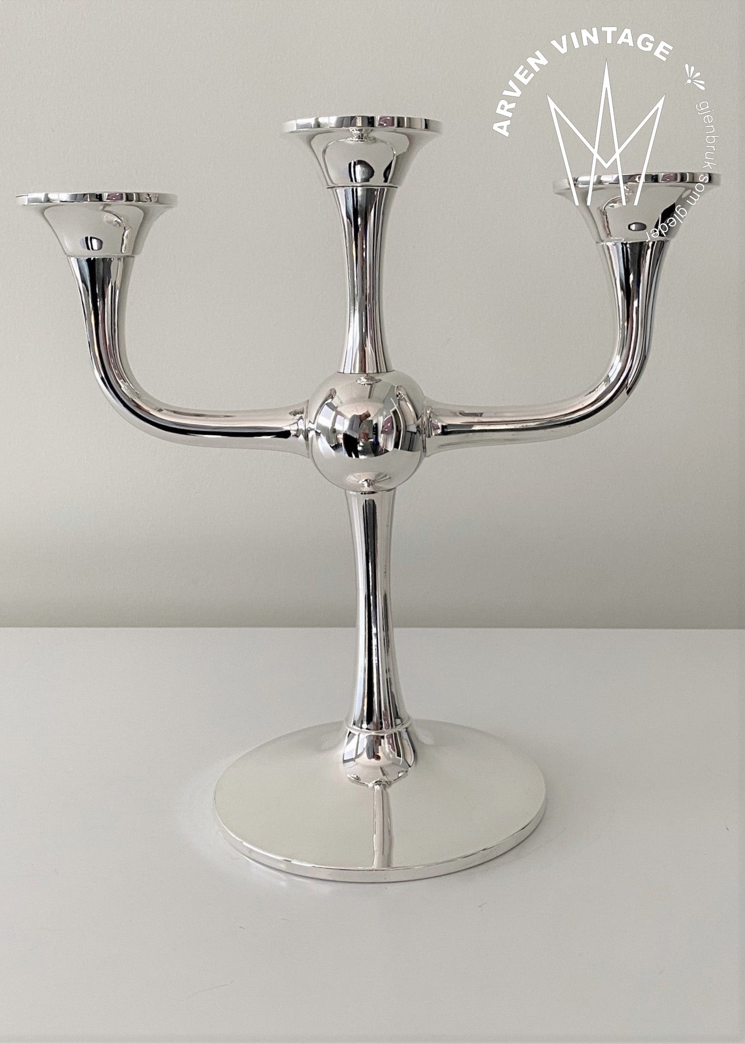 Vintage trearmet lysestake