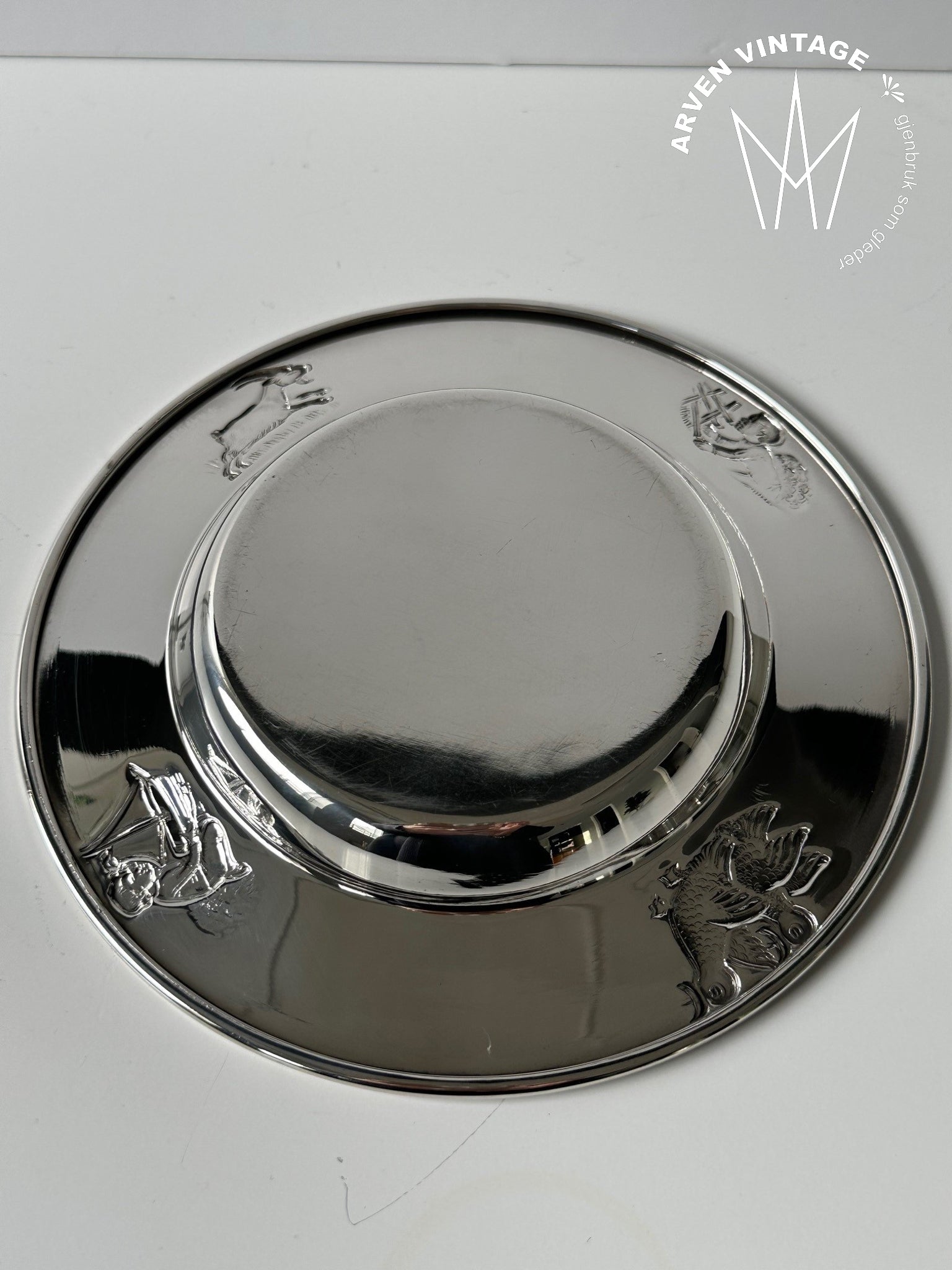 Vintage sølv barnetallerken