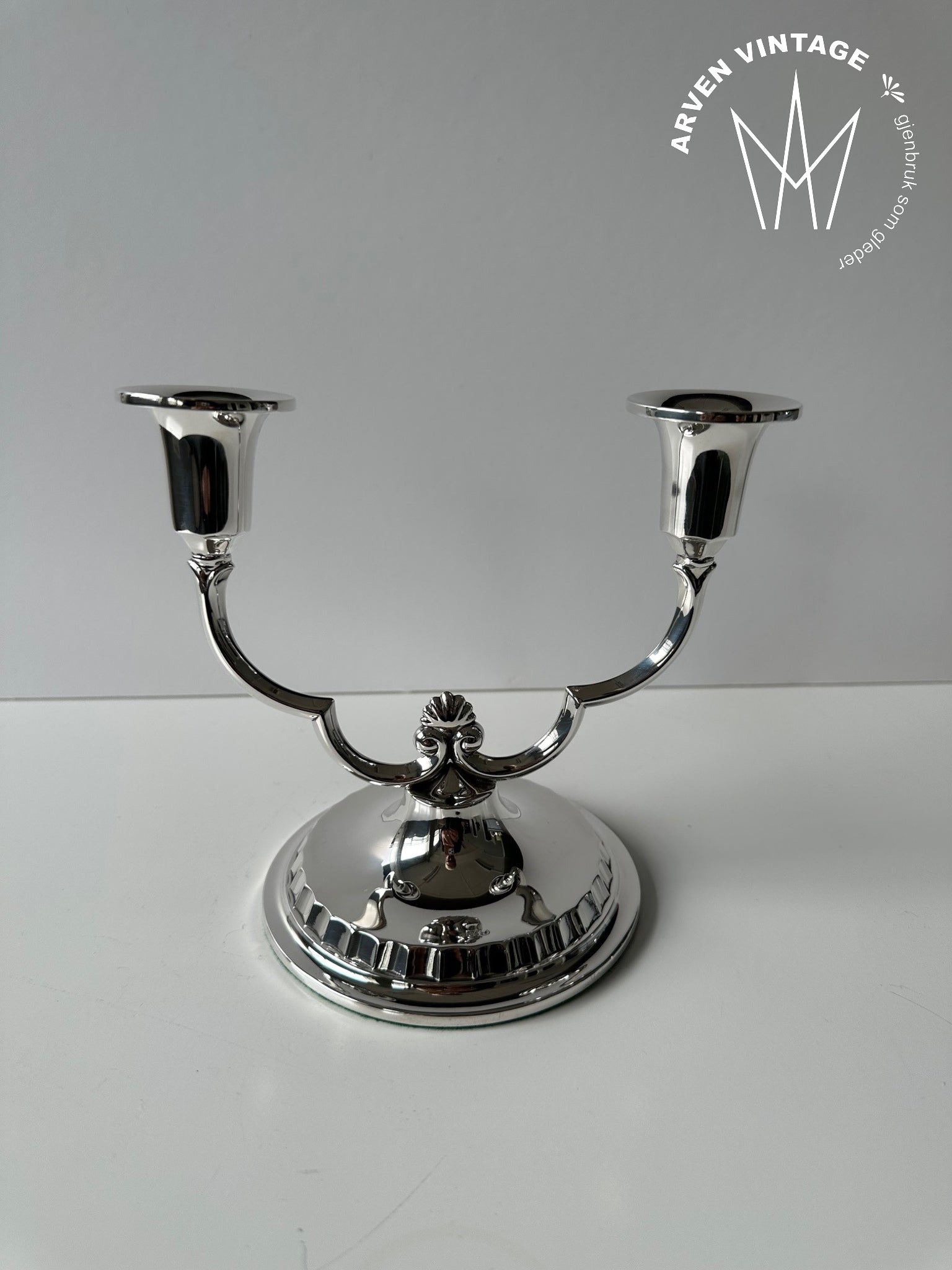 Vintage sølv 2 armet lysestake