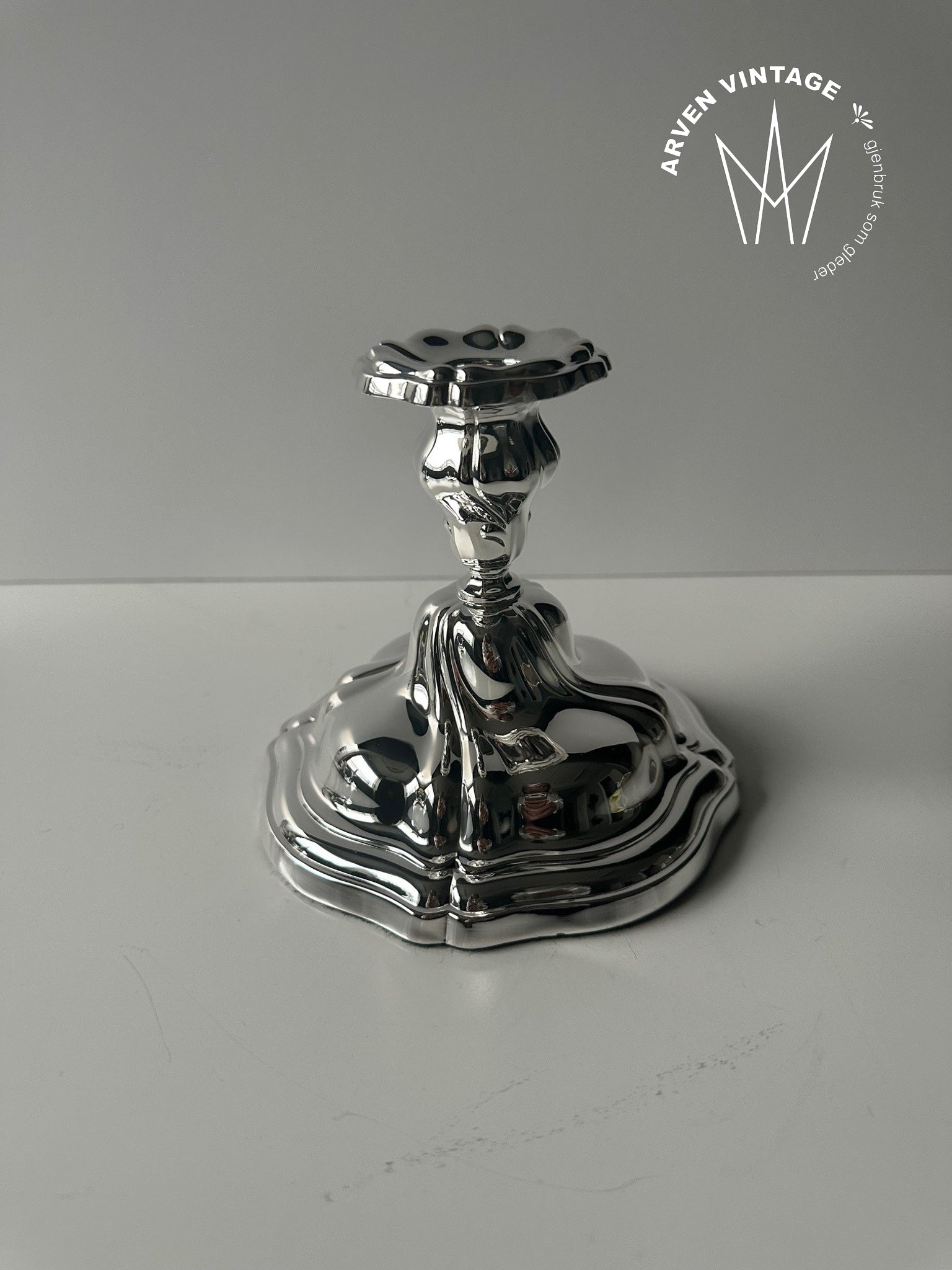 Vintage sølv lysestake