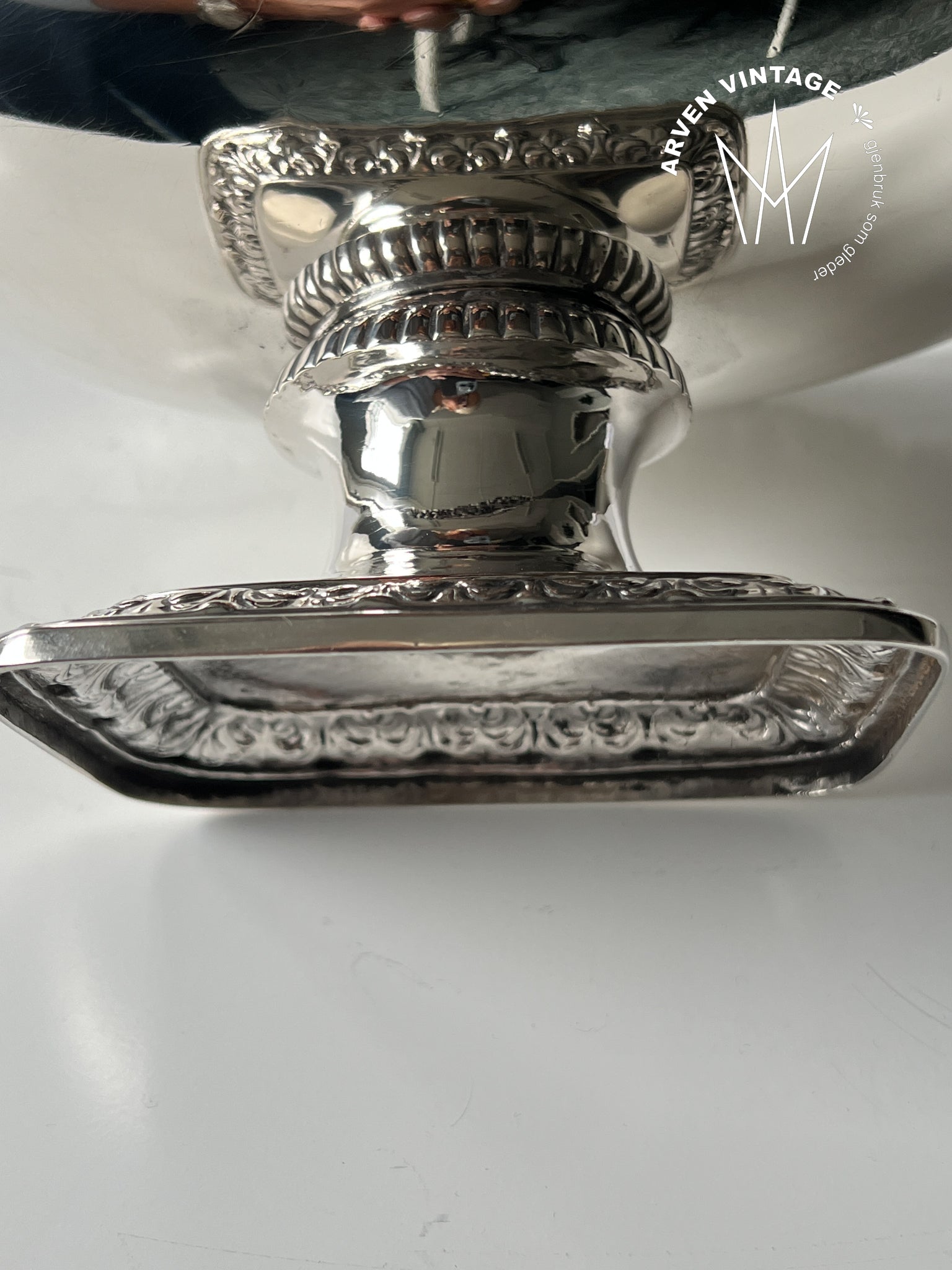 Vintage sølv fruktskål med hank