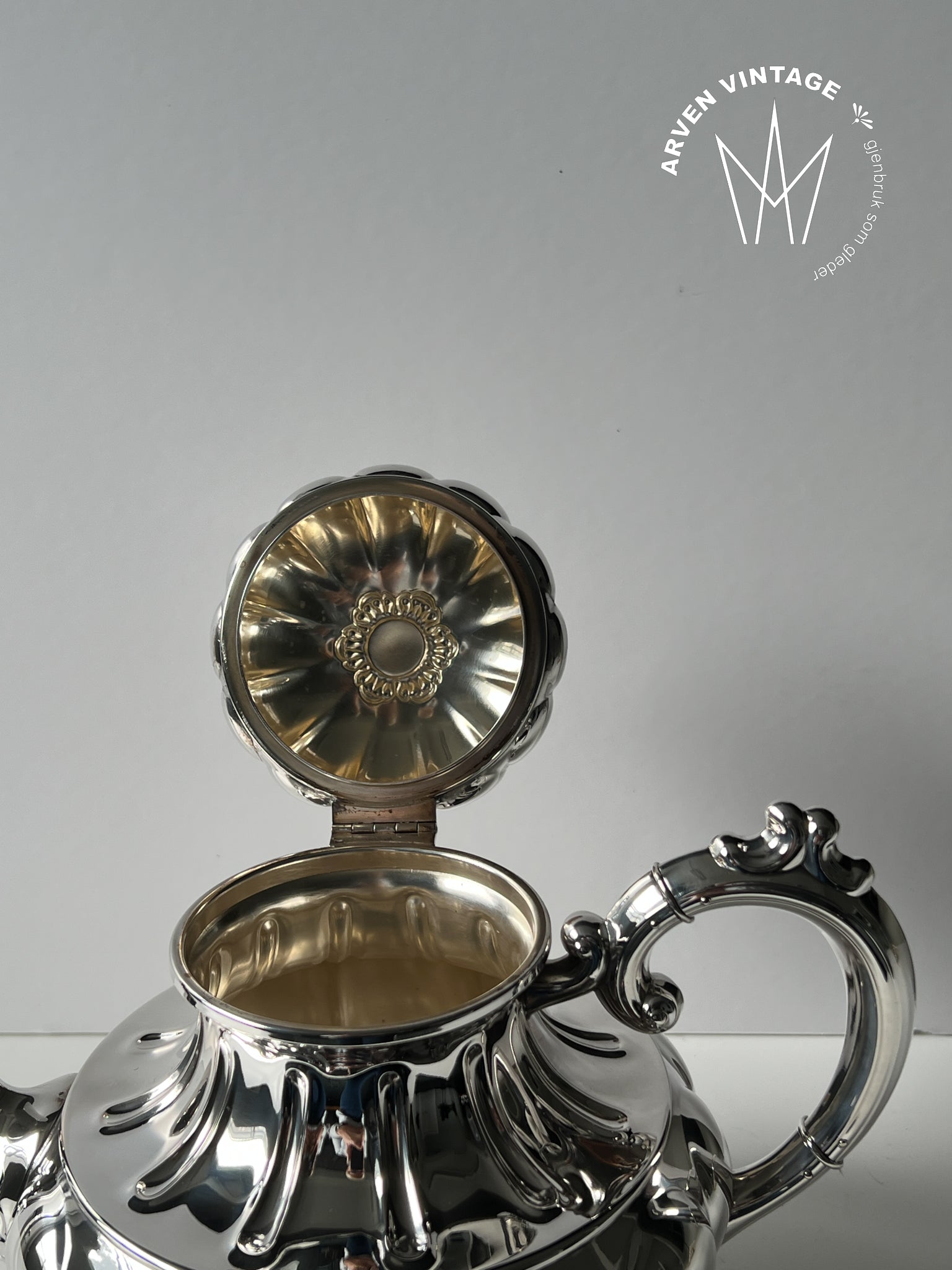 Vintage sølv tekanne