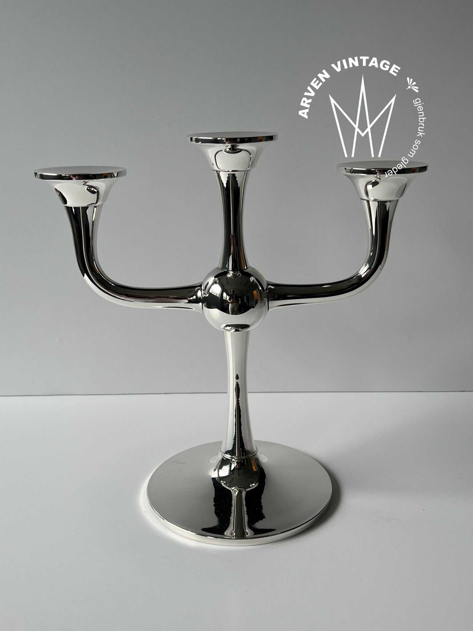 Vintage trearmet lysestake