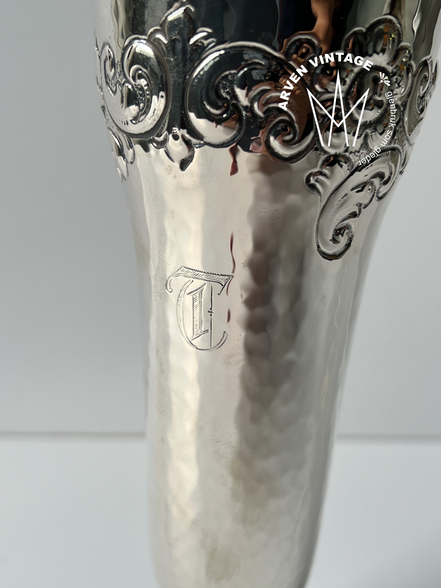 Vintage sølv blomstervase