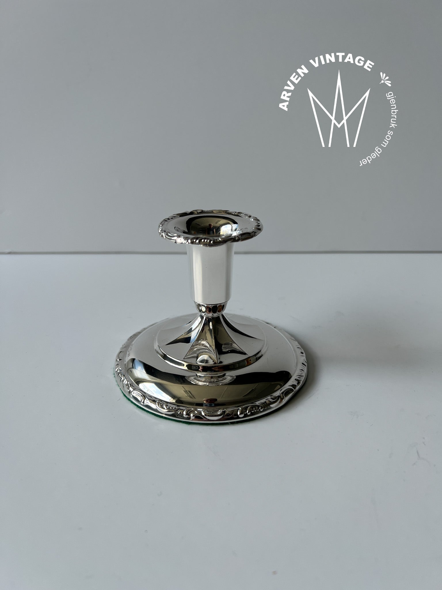 Vintage sølv lysestake 7,5cm
