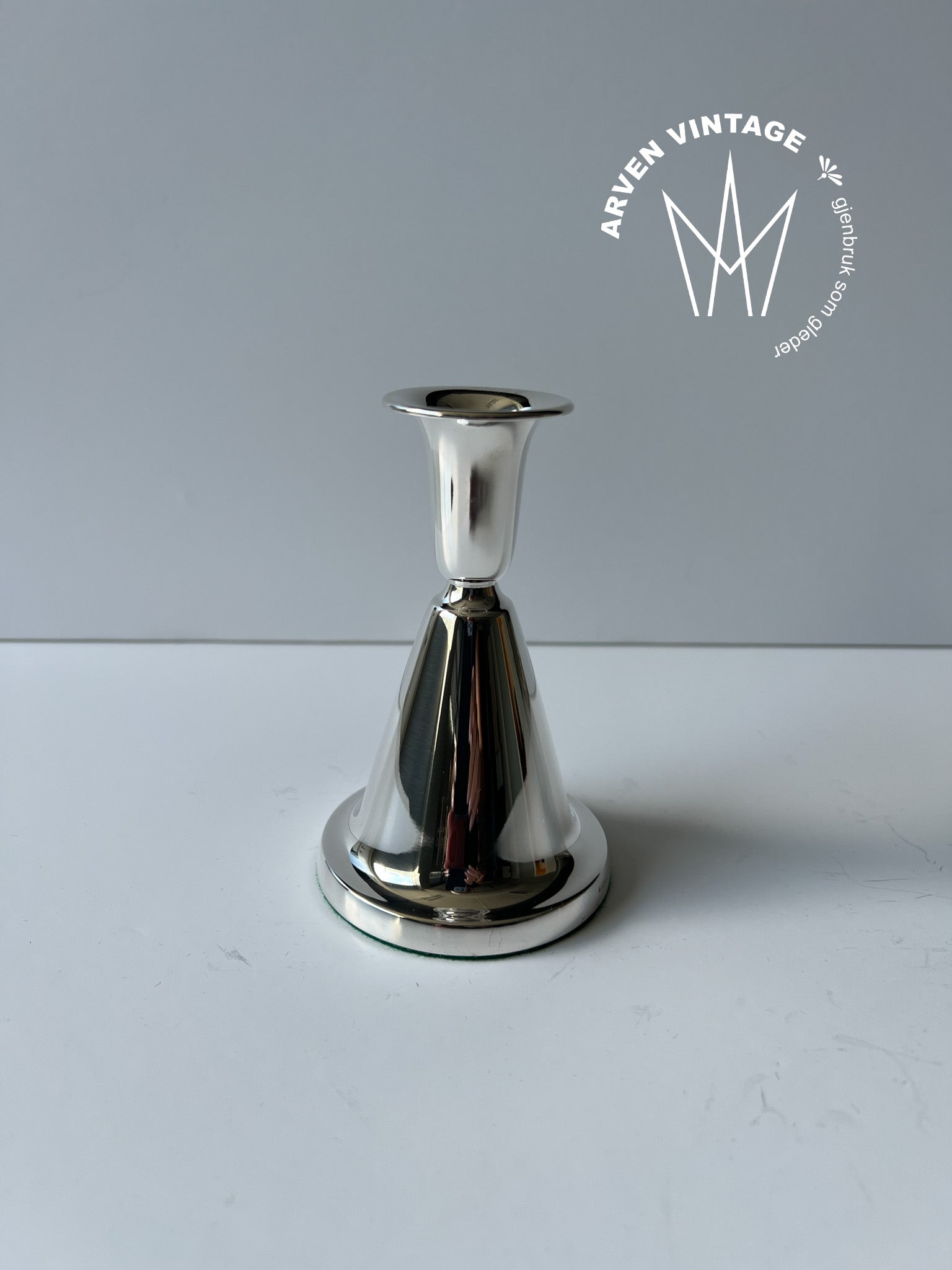 Vintage sølv lysestake 12cm