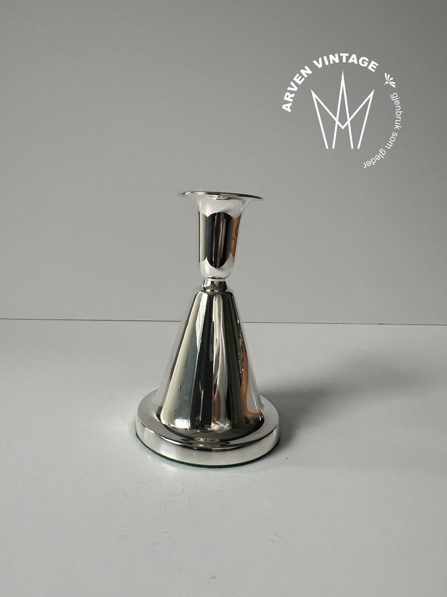 Vintage sølv lysestake 12cm