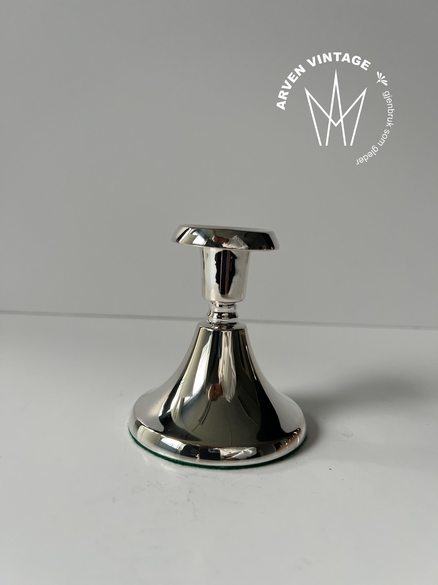 Vintage sølv lysestake 8cm