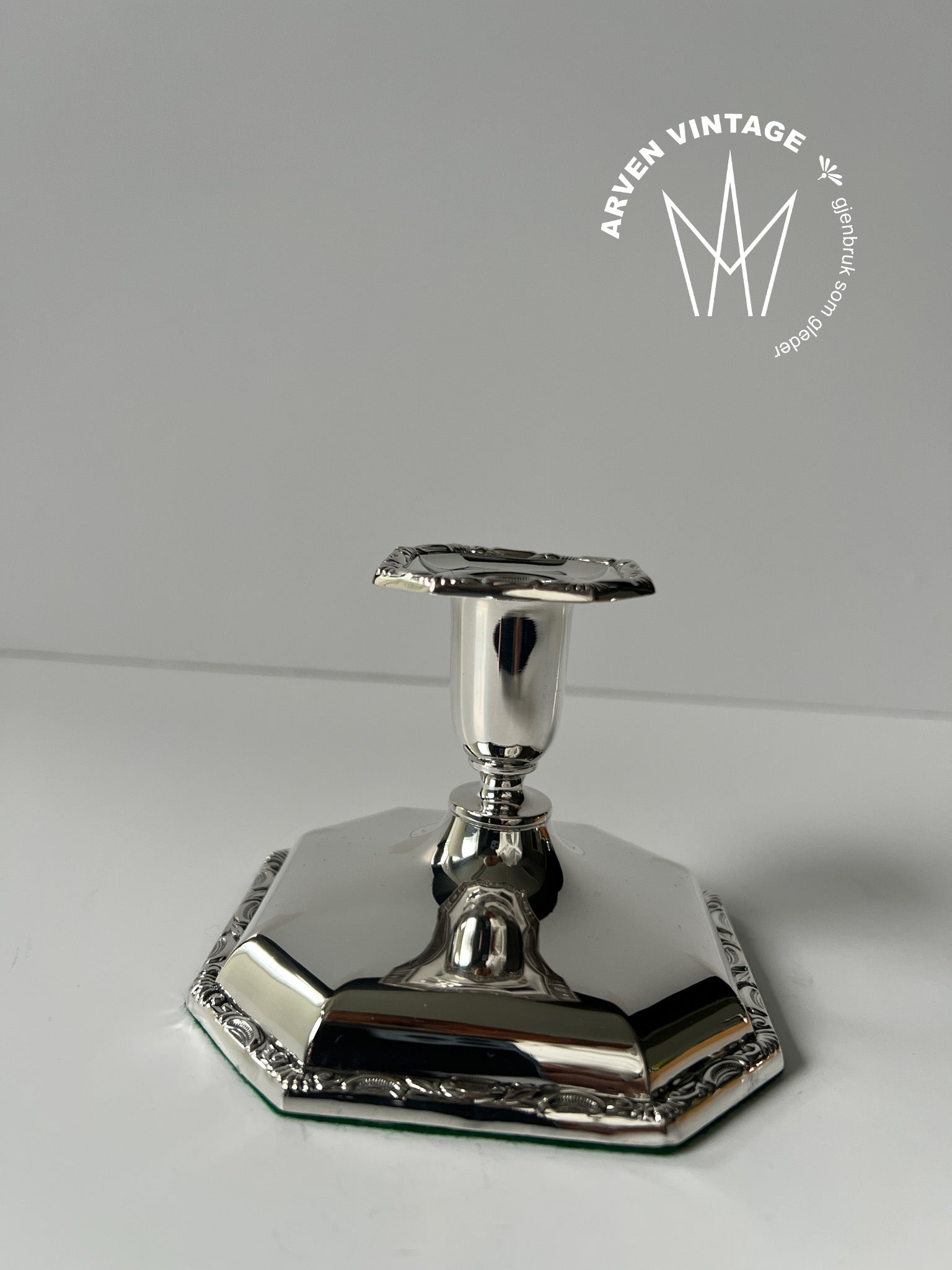 Vintage sølv lysestake 7cm