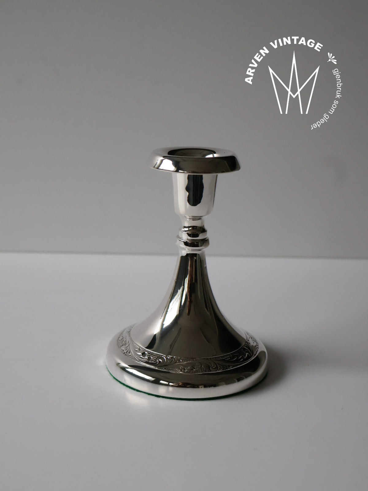 Vintage sølv lysestake 12cm